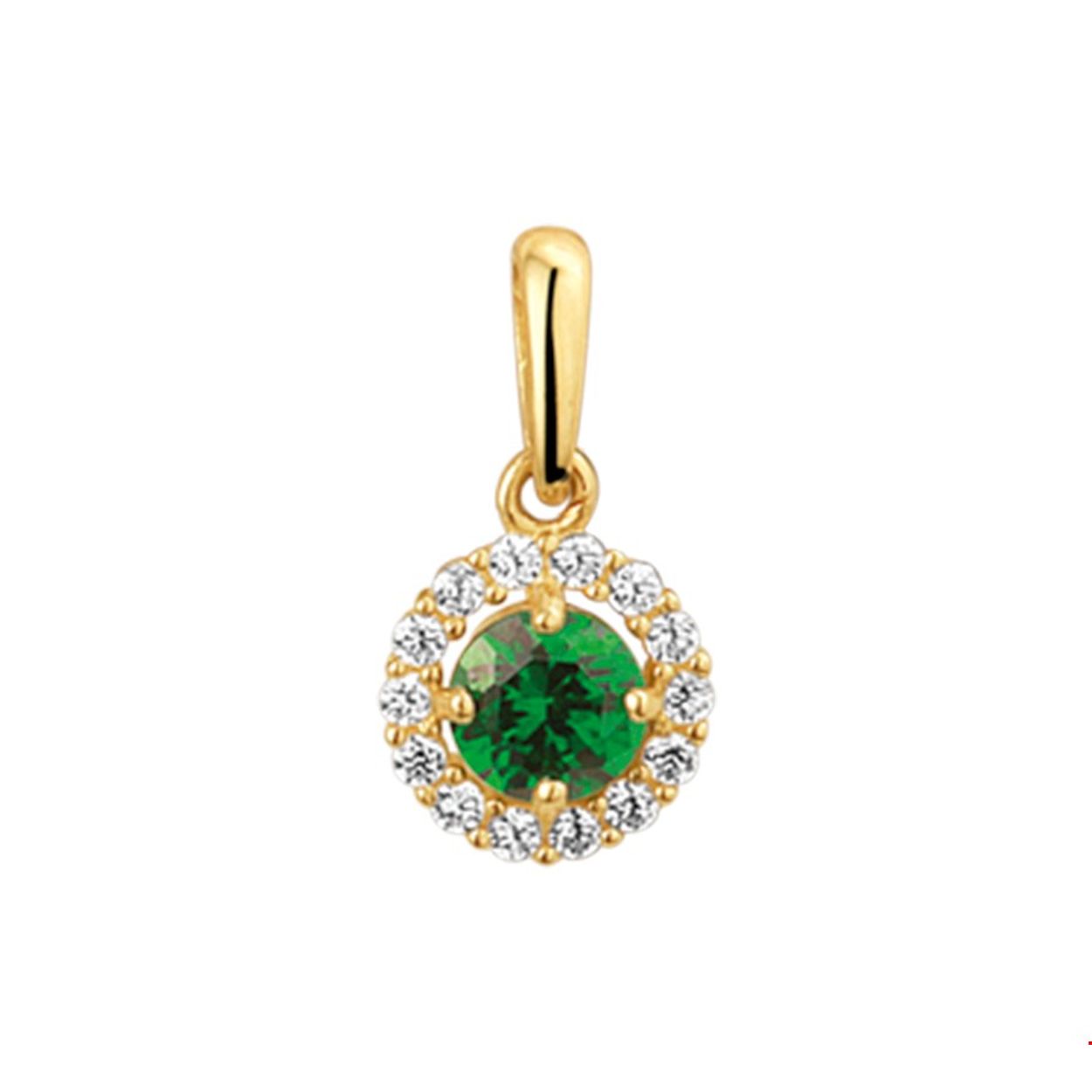 Beschrijving: Stijlvol geelgouden hanger met een totale hoogte van 1.3cm. Uitgevoerd met een synthetische smaragd en een rozet van briljant geslepen zirkonia. De hanger is te combineren met bijpassende sieraden uit onze collectie.
Verpakt per: 1
Doelgroep: dames
Hoogte: 13 mm