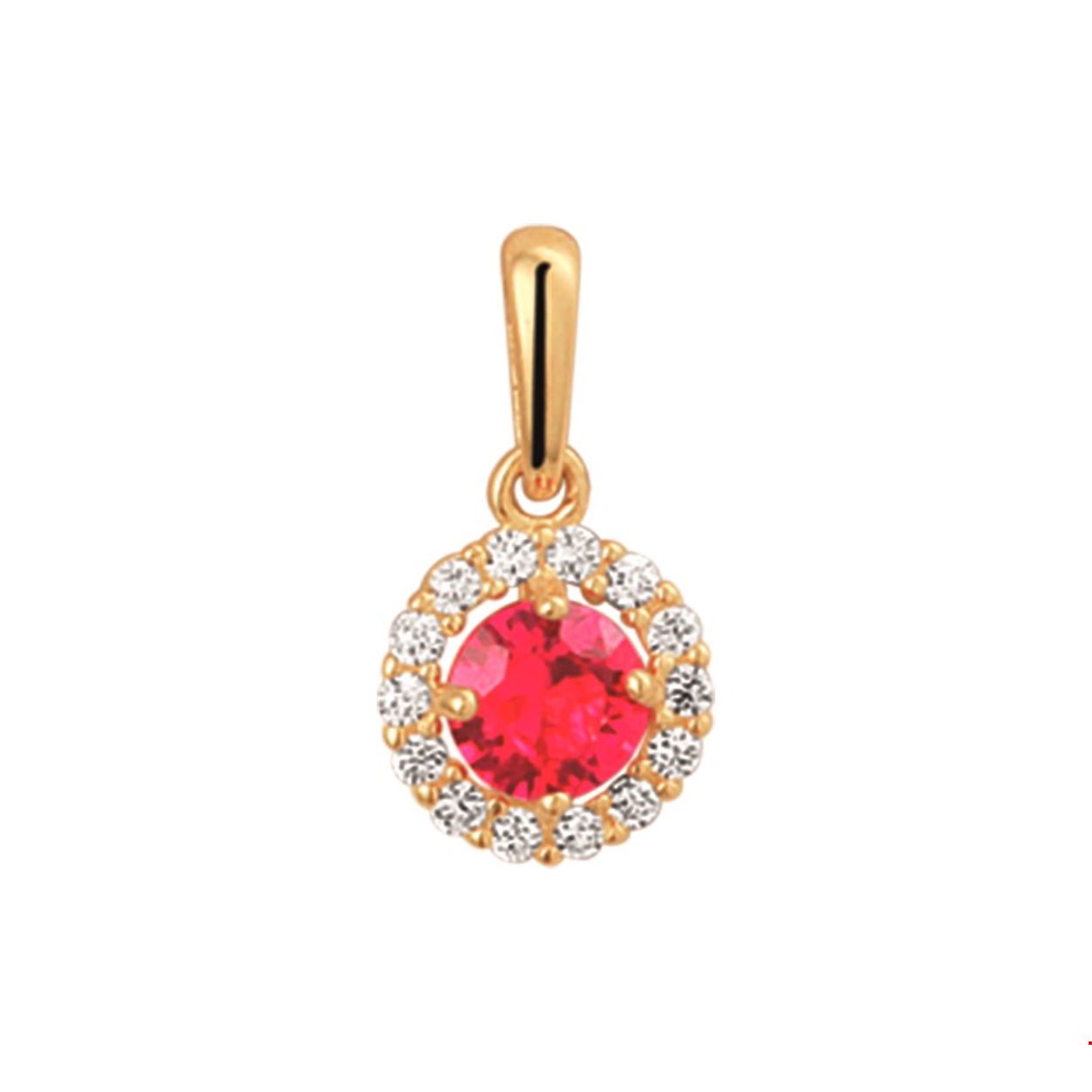 Beschrijving: Stijlvol geelgouden hanger met een totale hoogte van 1.3cm. Uitgevoerd met een synthetische robijn en een rozet van briljant geslepen zirkonia. De hanger is te combineren met bijpassende sieraden uit onze collectie.
Verpakt per: 1
Doelgroep: dames
Hoogte: 13 mm