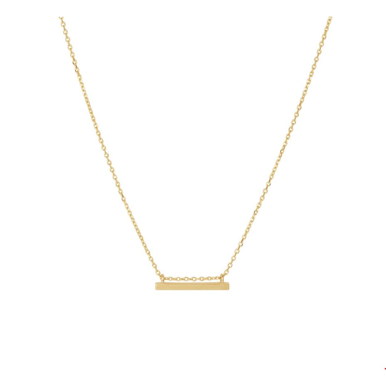 Trendy geelgouden 0.8mm anker collier met draaglengtes van 40 42 en 44cm uitgevoerd met een balkje van 3.5x14.5mm en een stevige veerring sluiting. De glimmende poli afgewerkte hedendaagse hanger straalt elegantie uit en geeft elke outfit een betoverende touch.