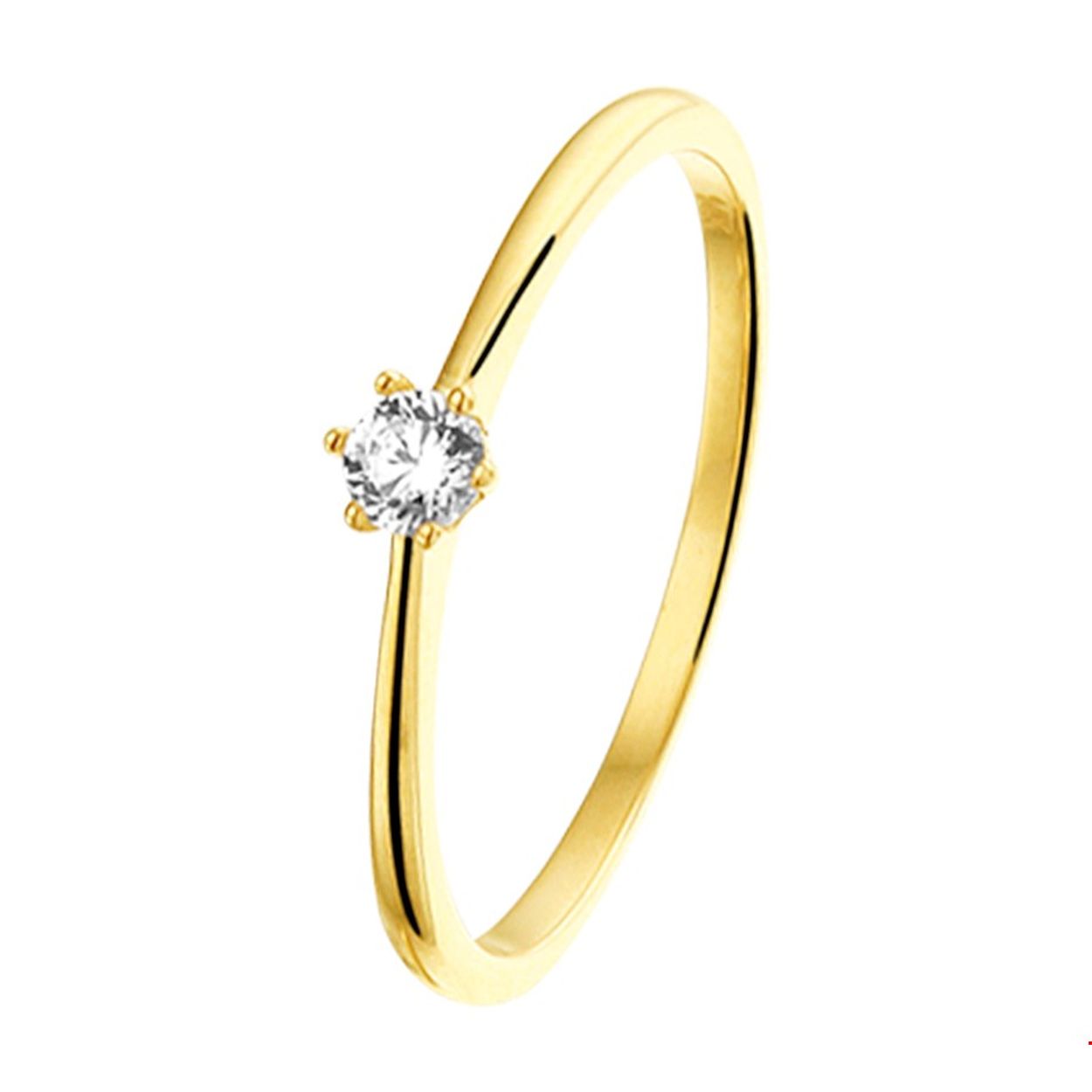 Chique geelgouden ring van 3.5mm breed uitgevoerd met een briljant geslepen zirkonia in een chaton zetting. Door de eenvoud en het verfijnde ontwerp kan deze ring perfect worden gedragen met andere sieraden.
Ringmaat: 18.50 mm (58)
Breedte: 3.5 mm
Zetting: solitaire (chatonzetting)