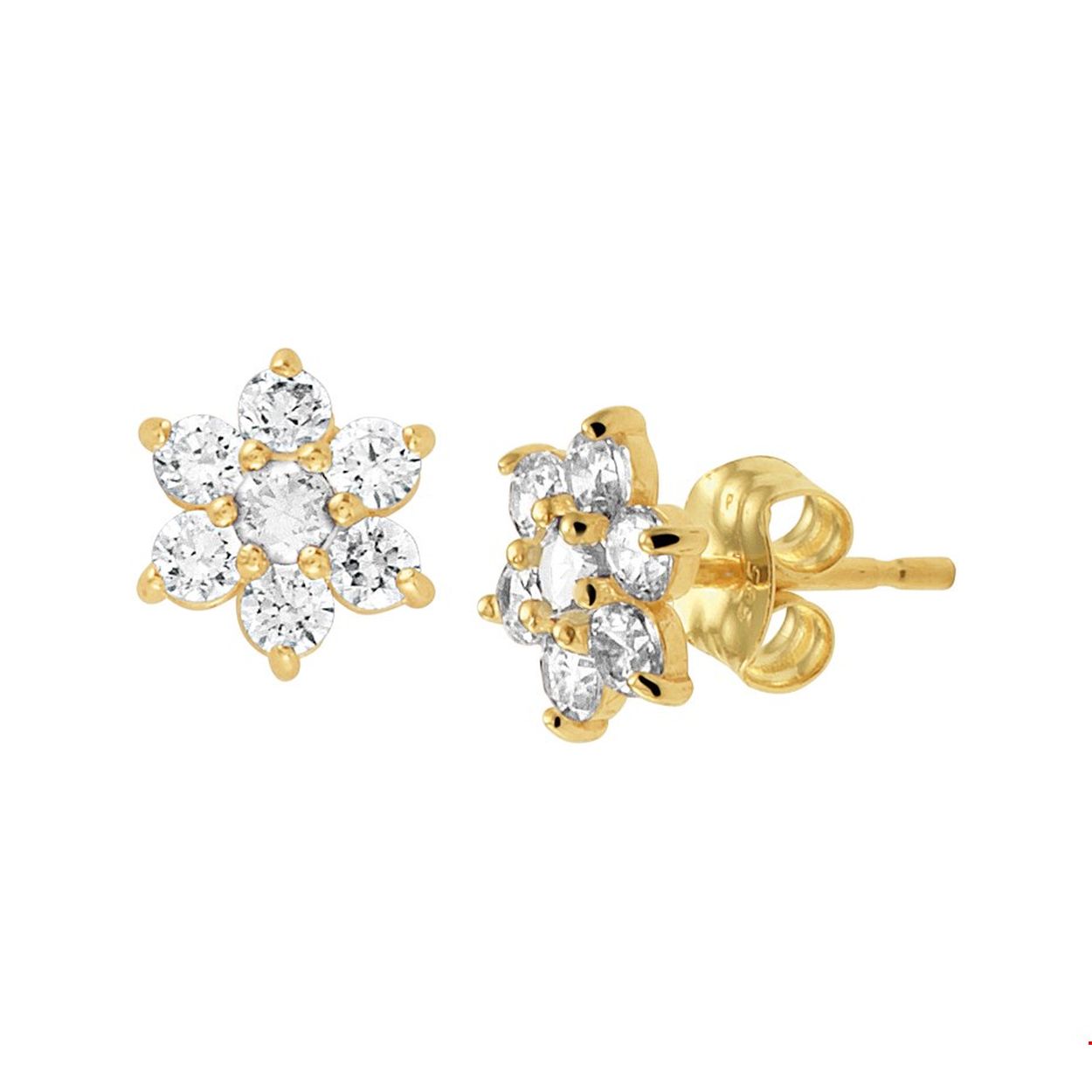 Geelgouden oorknoppen met een afmeting van 7x6.5mm uitgevoerd met briljant geslepen zirkonia. De oorknoppen zijn te combineren met bijpassende sieraden uit onze collectie. De oorknoppen zijn ook verkrijgbaar in combinatie met synth. robijn synth. saffier en synth. smaragd.
