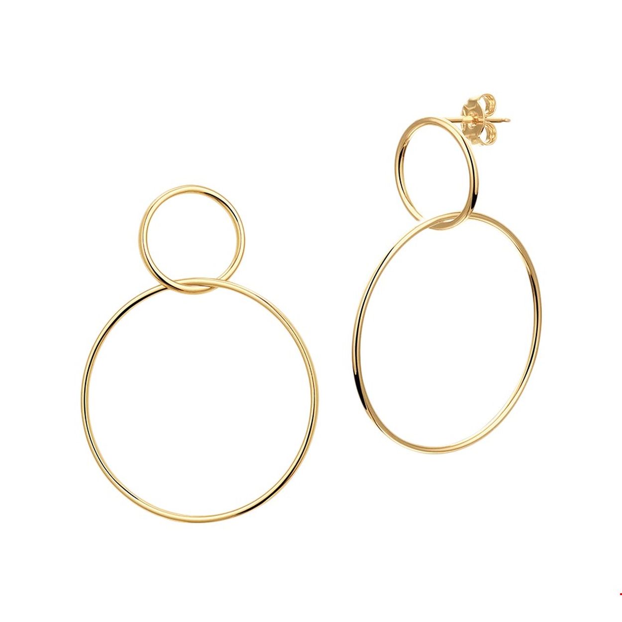 Beschrijving: Geelgouden oorhangers met een hoogte van 3.7cm uitgevoerd met dubbele rondjes van 13mm en 27mm en stevige poussette sluiting.
Verpakt per: 1
Doelgroep: dames
Hoogte: 37 mm
