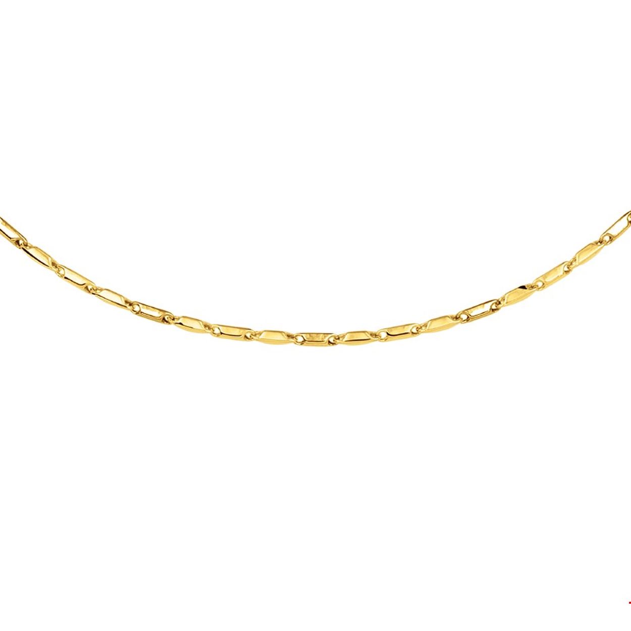 Gouden schakelcollier
Breedte: 1.9 mm
Langste lengte: 45 mm