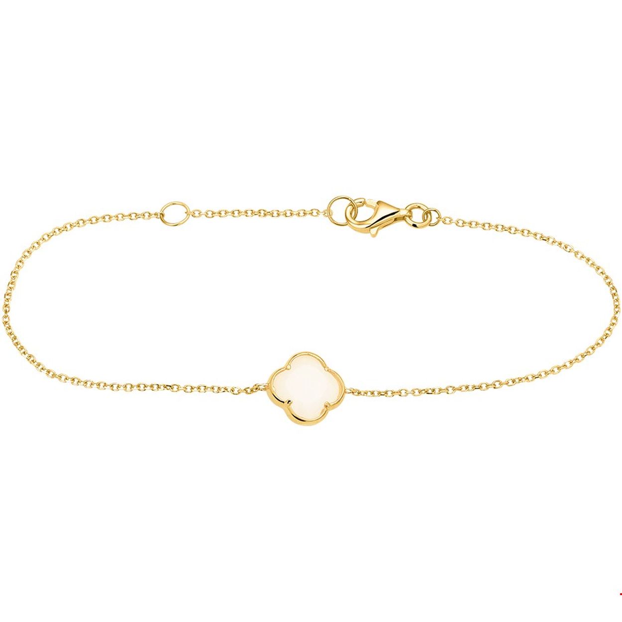 14 krt. armband geelgoud bloem