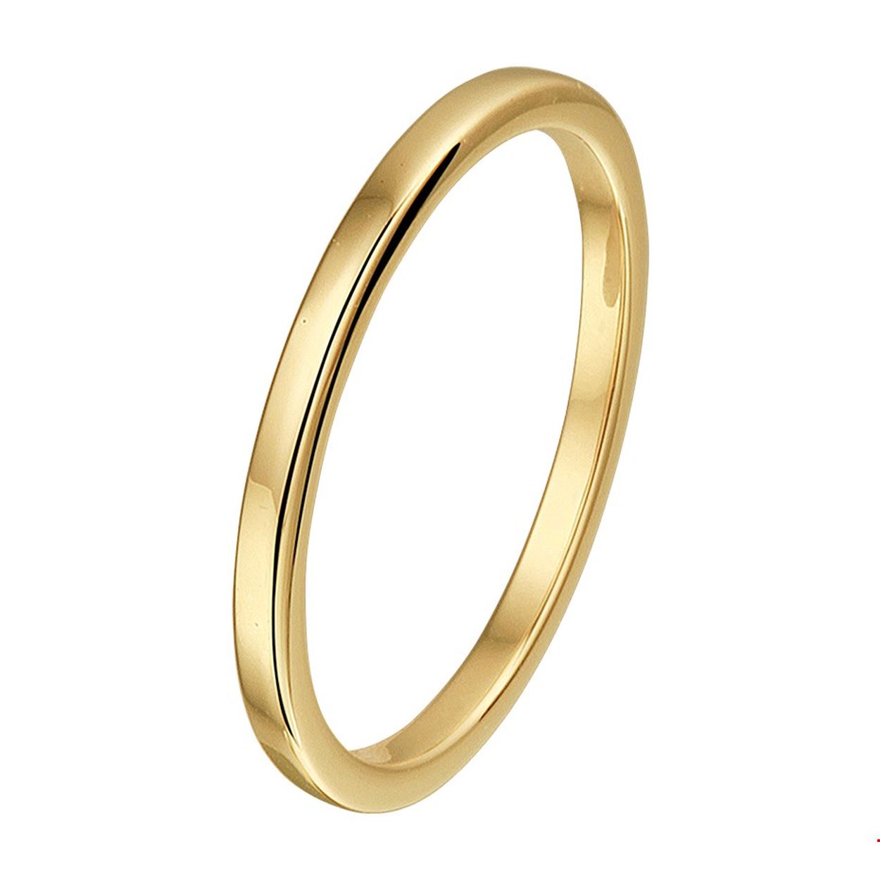 Beschrijving: Stijlvol simplistische geelgouden aanschuifring van 1.5mm breed. De ring heeft een poli afwerking. 
Uniekenummer serie: 40941
Verpakt per: 1
Doelgroep: dames
Ringmaat: 18.50 mm (58)
Breedte: 1.5 mm