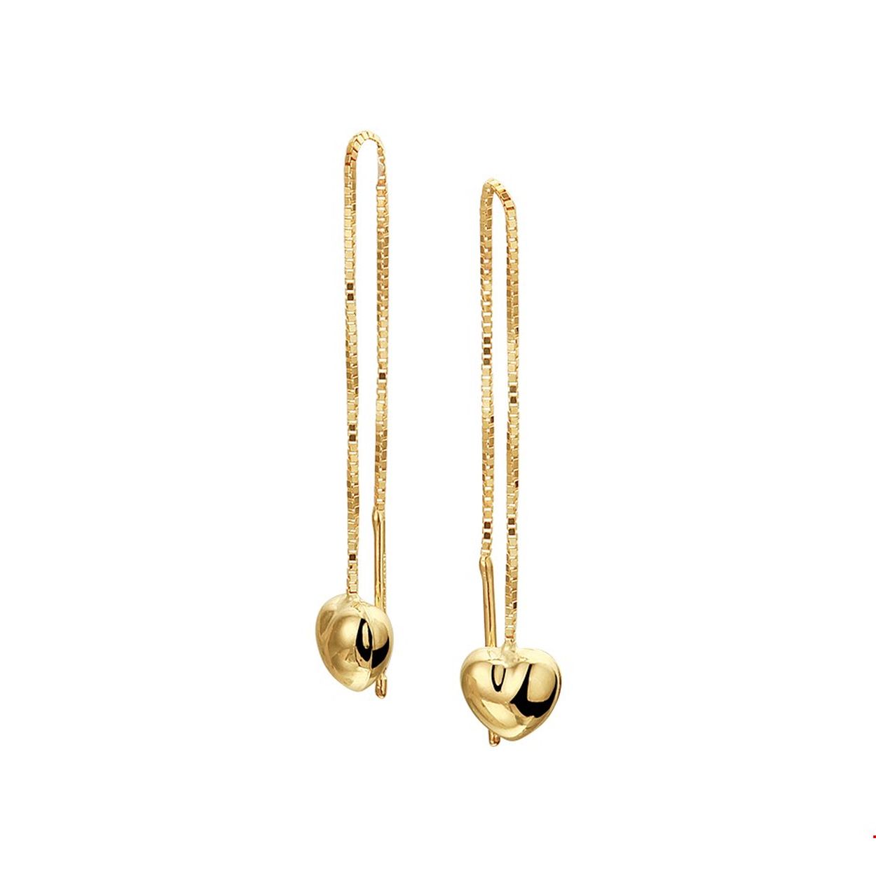 Beschrijving: Trendy dootrekoorbellen van 6.5cm uitgevoerd met een venetiaanse schakel en een hartje. Het hartje heeft een afmeting van 5.5x5.5mm. Tip: Perfect om kado te doen aan dierbaren of je geliefde!.
Verpakt per: 1
Doelgroep: dames
Breedte: 5.5 mm
Hoogte: 5.5 mm