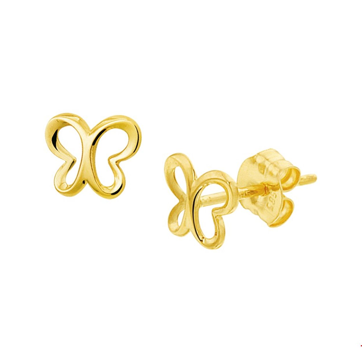 Geelgouden oorknoppen met een vlinder in de afmeting 5.5 bij 6.5mm.
Doelgroep: kinderen
Breedte: 6.5 mm
Hoogte: 5.5 mm