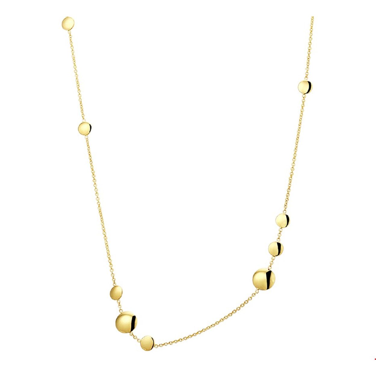 Beschrijving: Trendy geelgouden anker collier met een draaglengte van 80cm uitgevoerd met 19 rondjes van 5mm en 4 rondjes van 8mm. Tip: Dit collier is perfect te combineren met bijpassende sieraden uit onze collectie. 
Verpakt per: 1
Doelgroep: dames
Breedte: 8 mm
Langste lengte: 80 mm