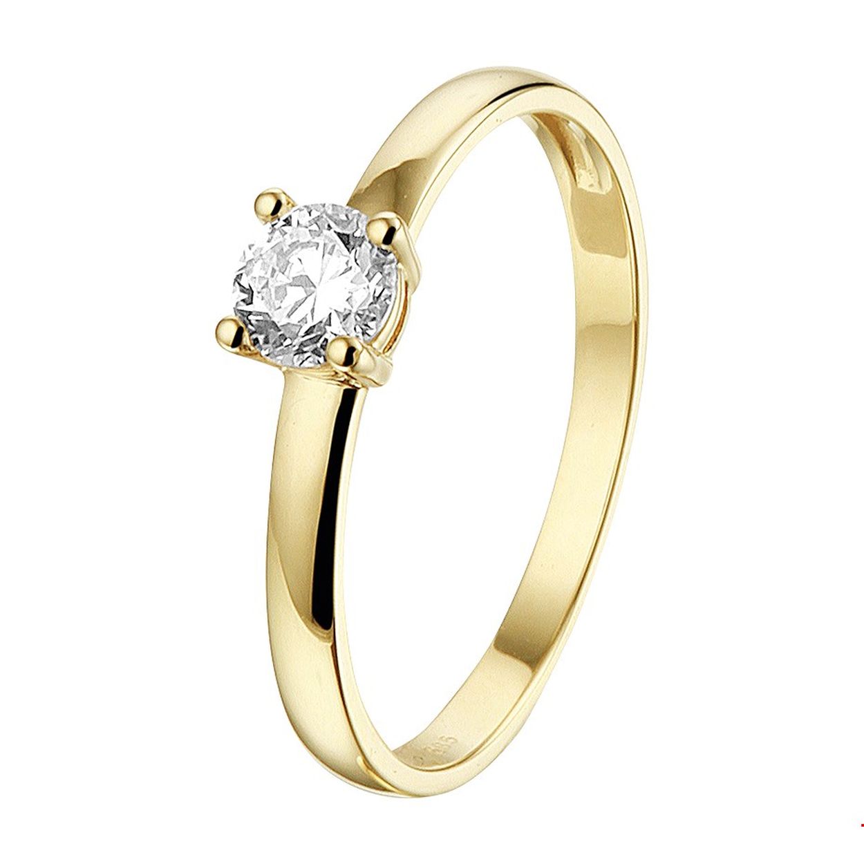 14.kt gouden ring met zirkonia mt.55