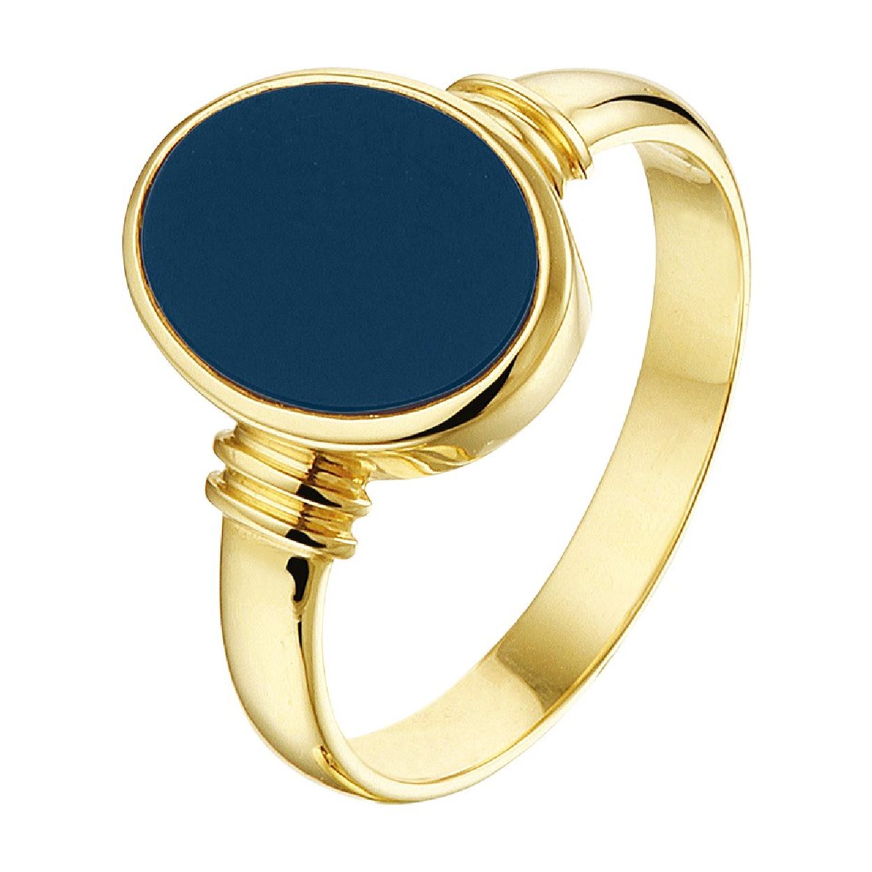 Stijlvolle geelgouden zegelring uitgevoerd met een lagensteen. Glam up your outfit! Combineer deze ring met bijpassende sieraden uit onze collectie. De ring geeft je look direct een chique uitstraling. De lagensteen heeft een steengewicht van 1.75ct