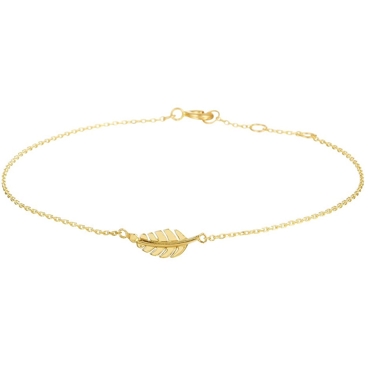 Trendy geelgouden anker armband met een schakelbreedte van 0.8mm. Uitgevoerd met een poli afgewerkte veer van 4.5x13mm en met draaglengtes van 16 17 en 18cm. Deze armband is te combineren met bijpassende sieraden uit onze collectie en zo maak je gemakkelijk een trendy set. Tip: Leuk om kado te geven!
Doelgroep: dames
Breedte: 13 mm
Kortste lengte: 16 cm
Langste lengte: 18 cm
Hoogte: 4.5 mm
