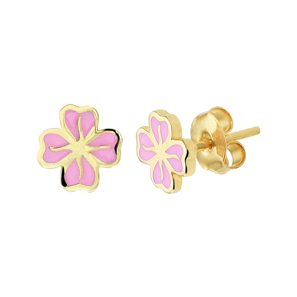 Beschrijving: Schattige geelgouden oorknoppen in de vorm van een klaver met roze emaille. Een klavertje vier is natuurlijk het eeuwenoude symbool voor geluk. Met deze oorknoppen draag je het geluk altijd bij je. Tip: Leuk om kado te geven! Zie je ze al stralen?
Verpakt per: 1
Doelgroep: kinderen
Breedte: 7 mm
Hoogte: 7 mm