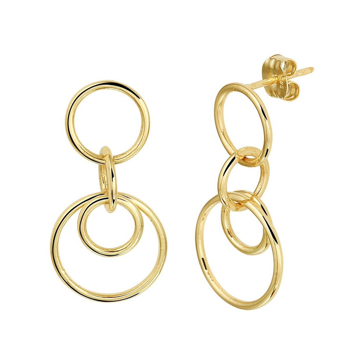 Beschrijving: Trendy geelgouden oorhangers met totale hoogte van 23mm uitgevoerd met vier rondjes van 12mm 8.5mm en 6.5mm. Deze stijlvolle oorhangers hebben een tijdloos ontwerp en kunnen gemakkelijk gecombineerd worden met andere rondjes sieraden.
Verpakt per: 1
Doelgroep: dames
Hoogte: 23 mm