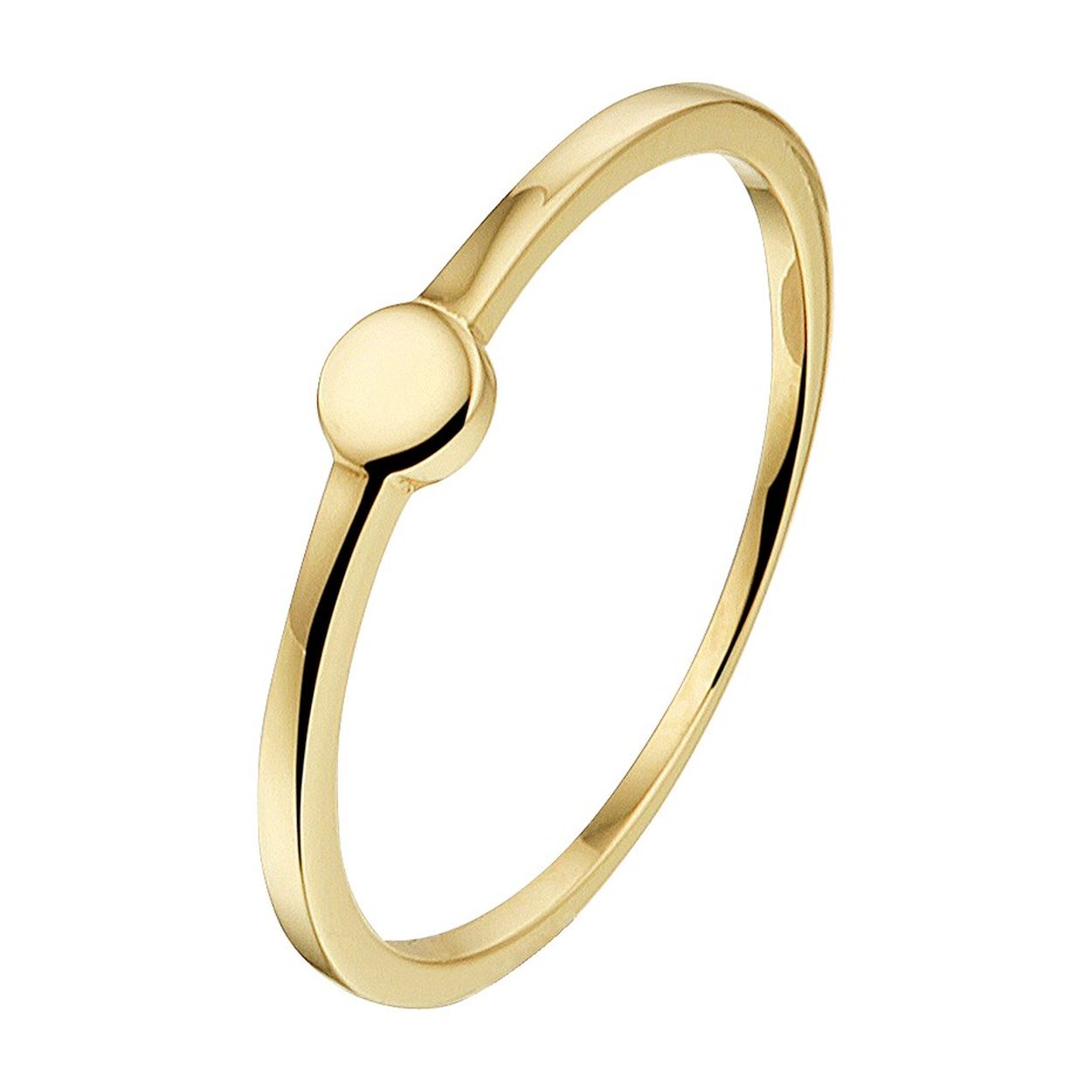 Trendy geelgouden ring met een rondje van 3.5mm. Fijne sieraden zijn niet meer weg te denken uit het straatbeeld. Glam up your outfit! Door het simplistische design is deze ring gemakkelijk te combineren met andere gouden rondjes sieraden.