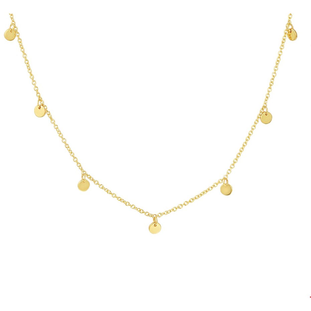 Trendy geelgouden 1mm anker collier uitgevoerd met 3mm ronde hangers en een stevige karabijn sluiting. Het collier heeft draaglengtes van 41, 43 en 45cm en is goed te combineren met bijpassende sieraden uit onze collectie.