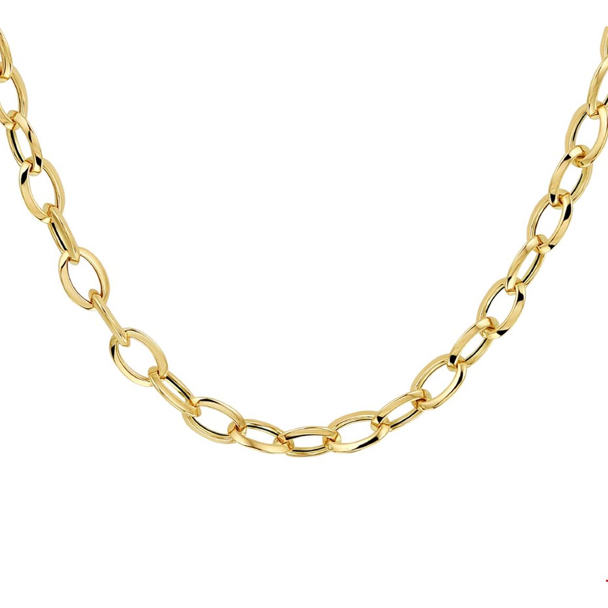 Geelgouden anker collier met een draaglengte van 45cm en een schakelbreedte van 5.7mm. Het collier heeft een poli afwerking en is uitgevoerd met een stevige karabijn sluiting.