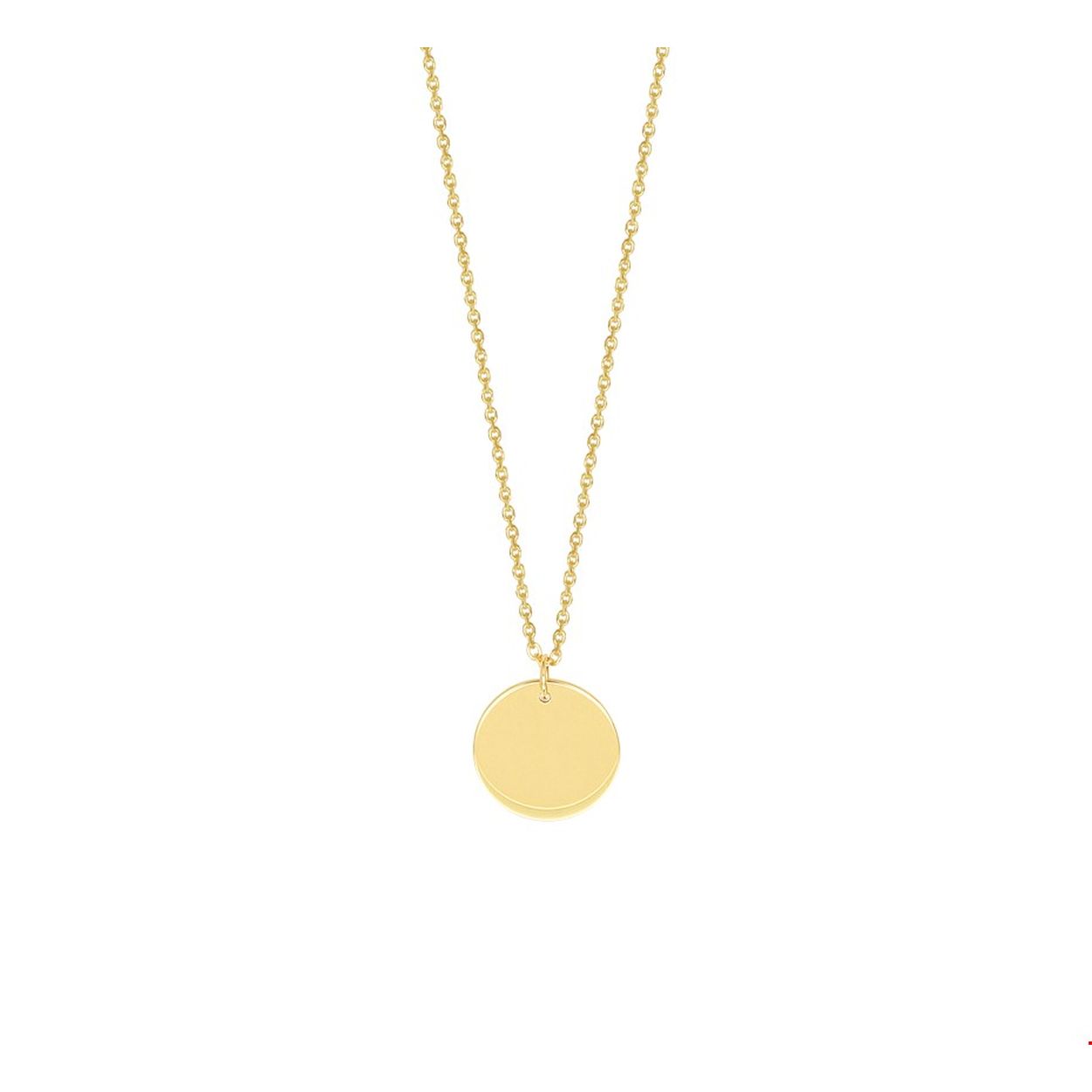 Trendy geelgouden 1mm anker collier met draaglengtes van 41 43 en 45cm. Uitgevoerd met een poli afgewerkt rondje van 10mm en een stevige karabijn sluiting. Door het simplistische design gemakkelijk te combineren met andere gouden rondjes sieraden.