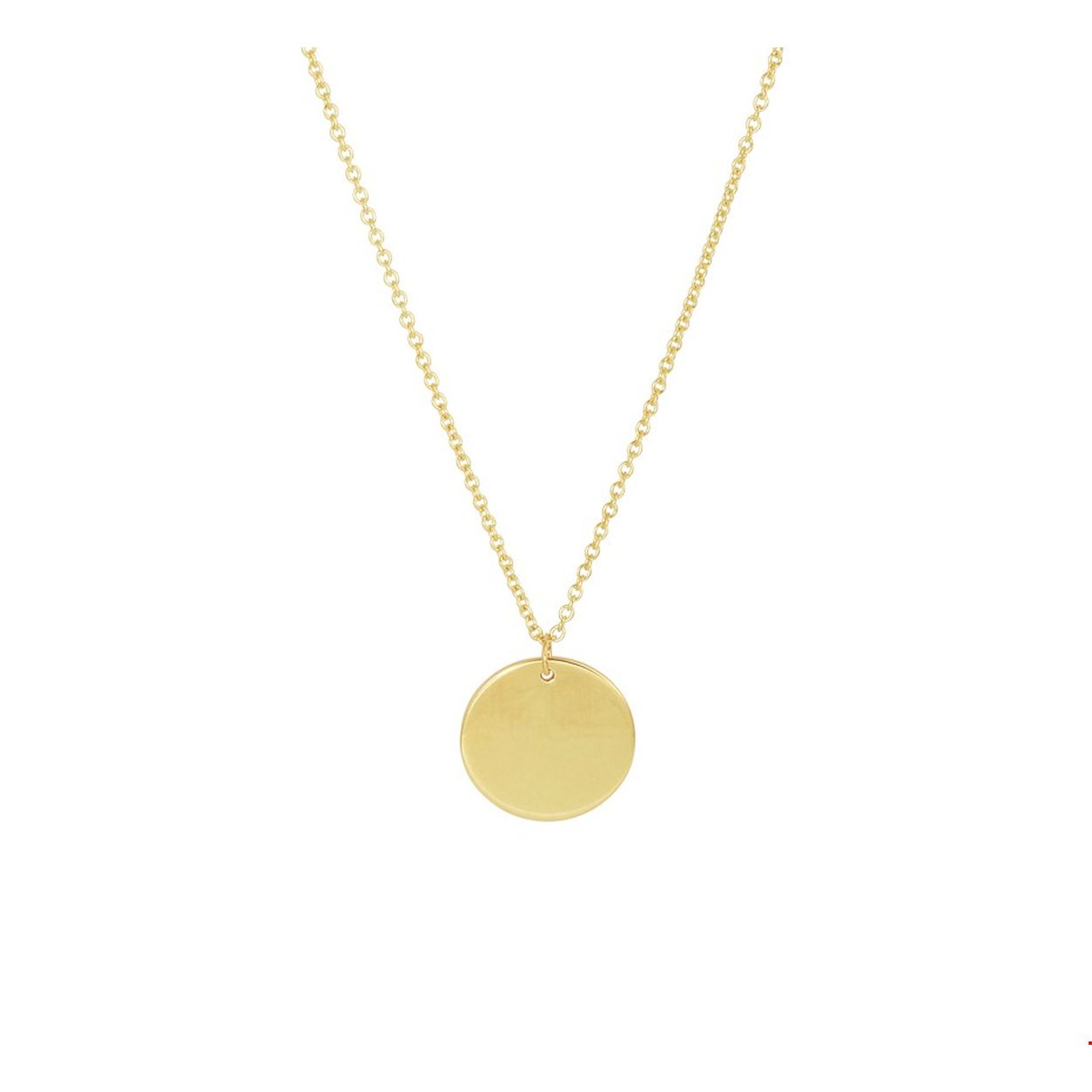 Trendy 14k geelgouden 1mm anker collier met draaglengtes van 41 43 en 45cm. Uitgevoerd met een poli afgewerkt rondje van 12mm en een stevige karabijn sluiting. Door het simplistische design gemakkelijk te combineren met andere gouden rondjes sieraden.