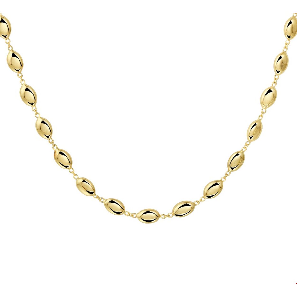 Gouden collier 14 kt. geel goud 43 cm ovaal vormige elementen