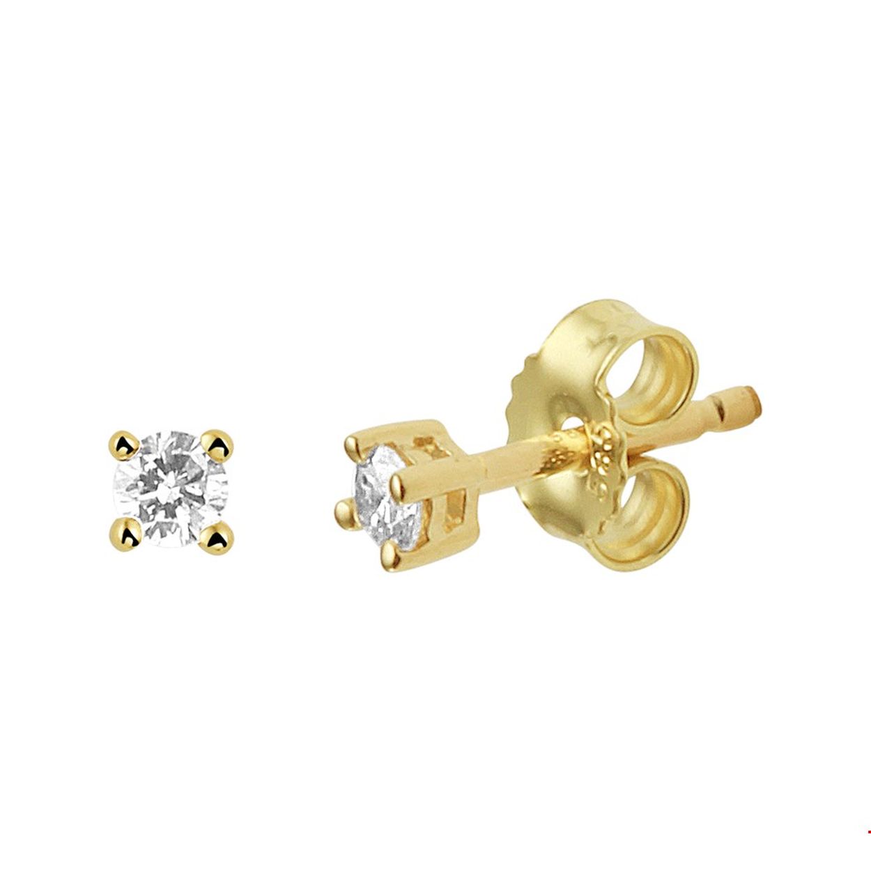 Luxe geelgouden oorknoppen uitgevoerd met een briljant geslepen diamant. Tip: Perfect kado voor dierbare of geliefde! Diamonds are girls best friend!