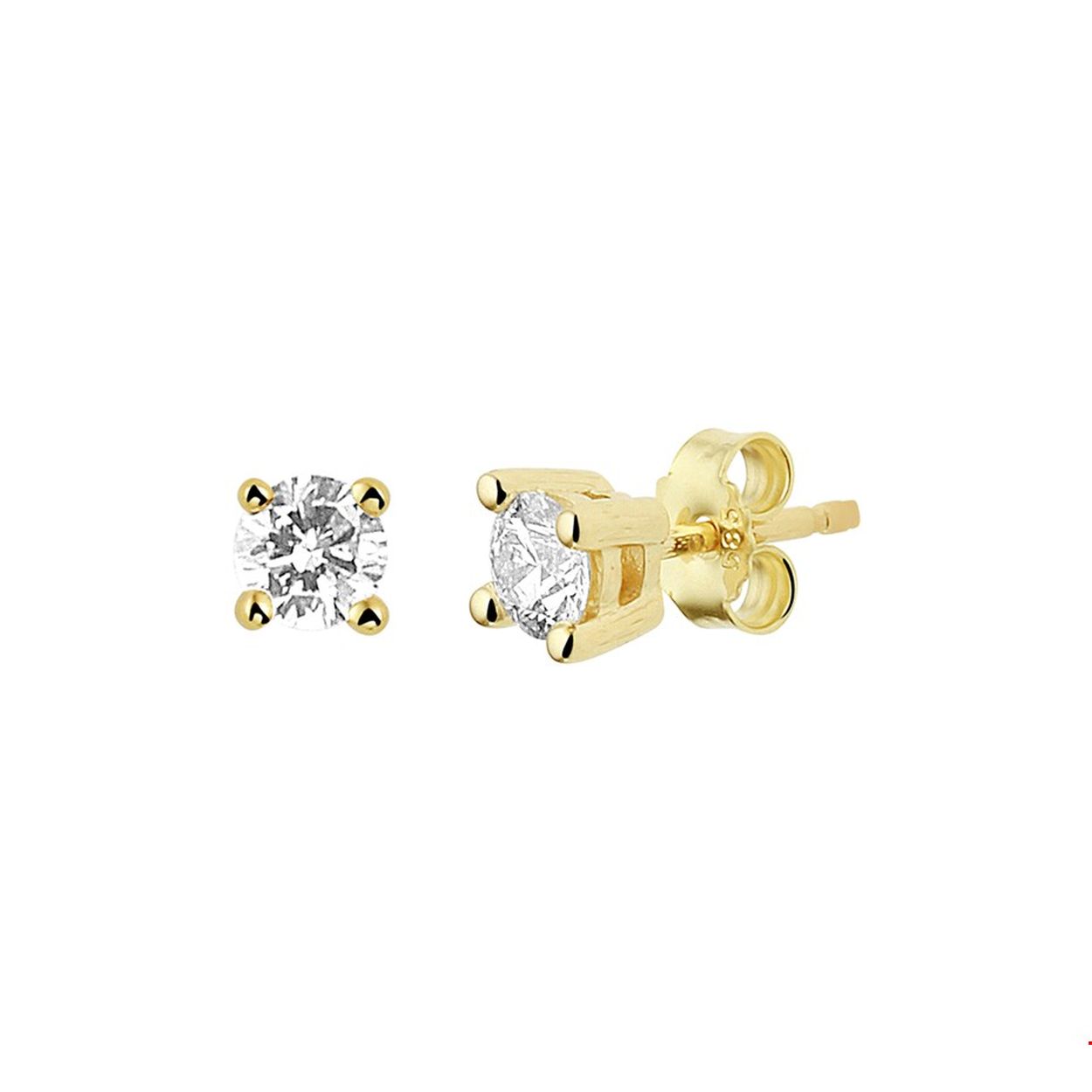 Luxe geelgouden oorknoppen uitgevoerd met een briljant geslepen diamant. Tip: Perfect kado voor dierbare of geliefde! Diamonds are girls best friend!