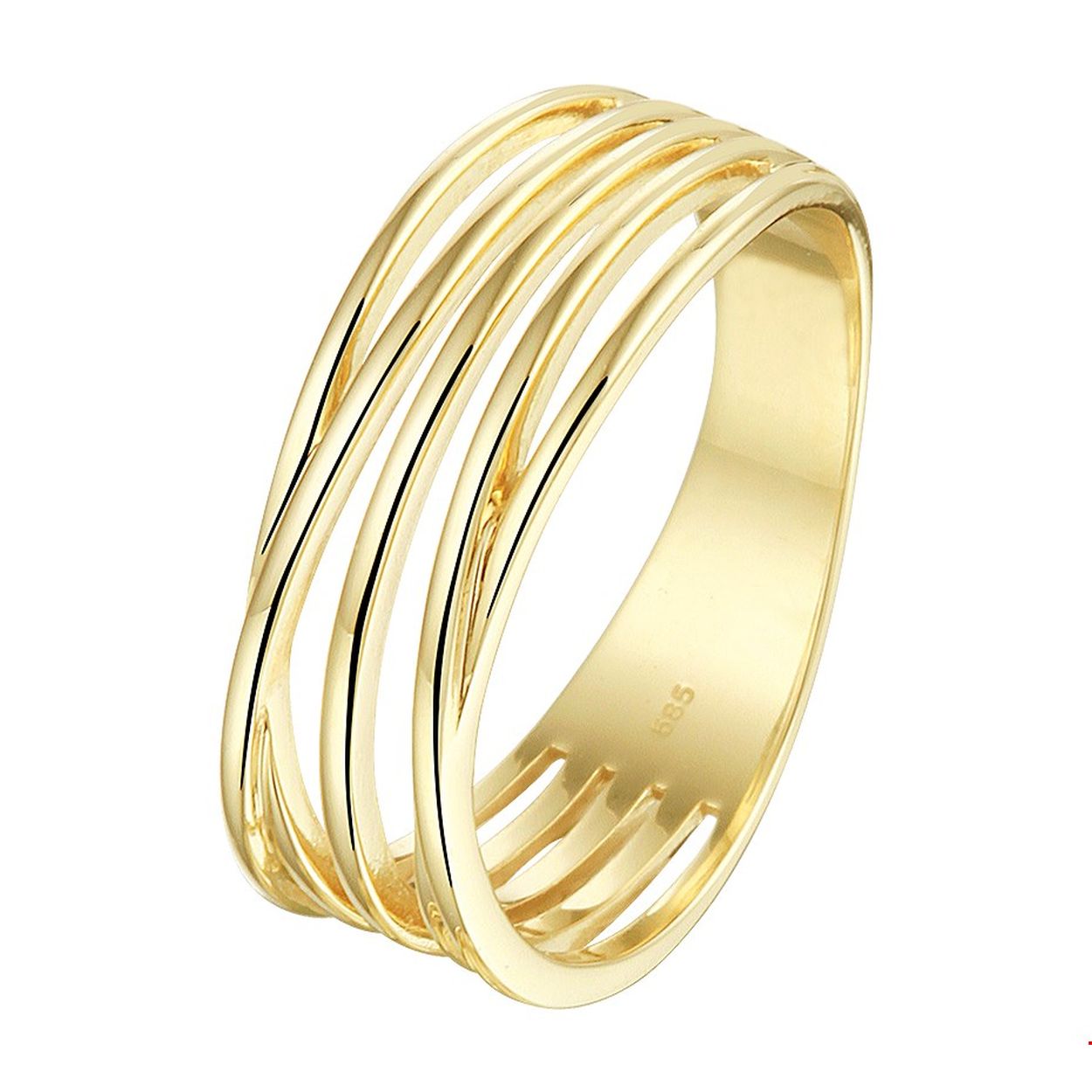 Stijlvolle geelgouden ring met een breedte van 7mm. Minimalistisch design voor een exclusieve uitstraling.