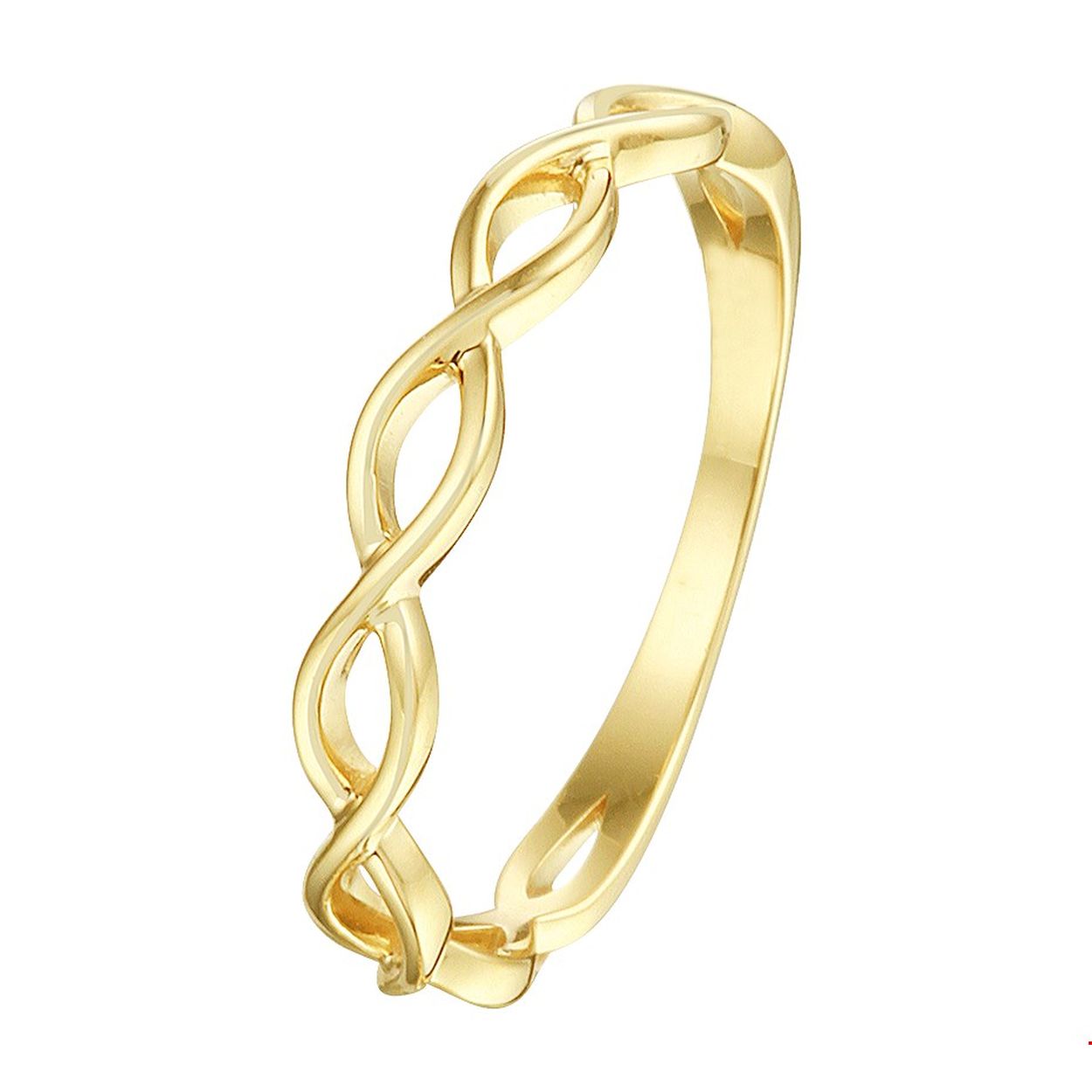 Stijlvolle geelgouden ring met een breedte van 3mm uitgevoerd met een schakelmotief. Minimalistisch design voor een exclusieve uitstraling.