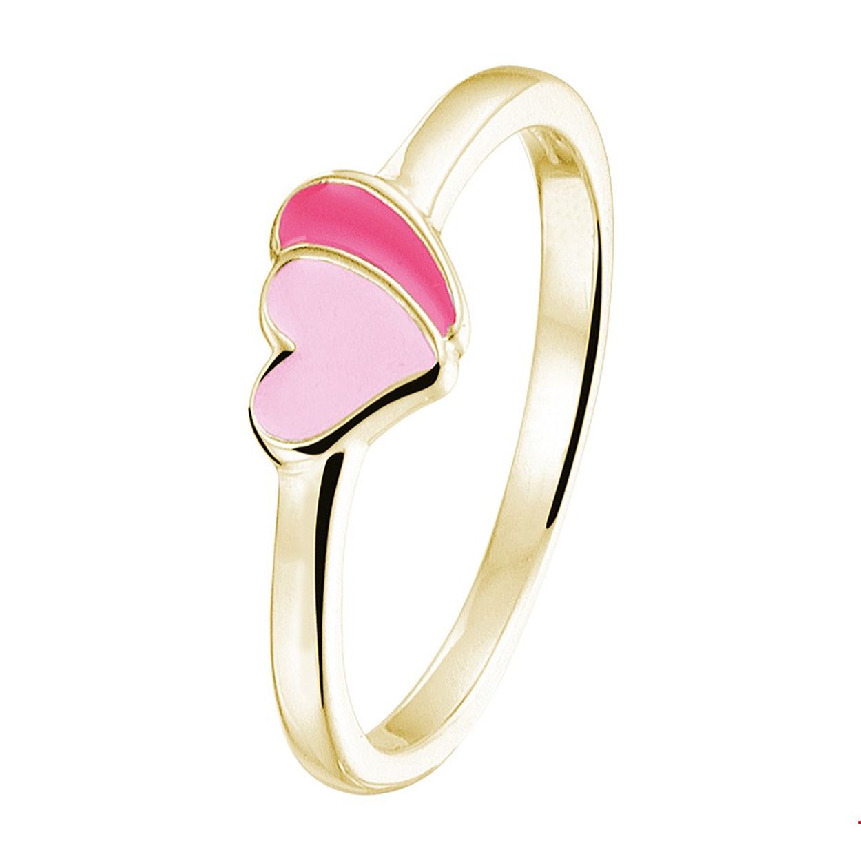 Beschrijving: Schattige geelgouden hartjes ring met een breedte van 5.5mm. Uitgevoerd met roze emaille. Deze ring is perfect te combineren met bijpassende sieraden uit onze collectie. Tip: Leuk om kado te geven!