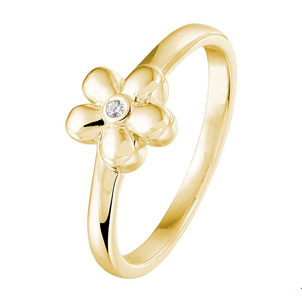 Beschrijving: Geelgouden ring in de vorm van een bloem. Uitgevoerd met een schitterende zirkonia. Tip: Leuk om kado te geven! Zie je ze al stralen?