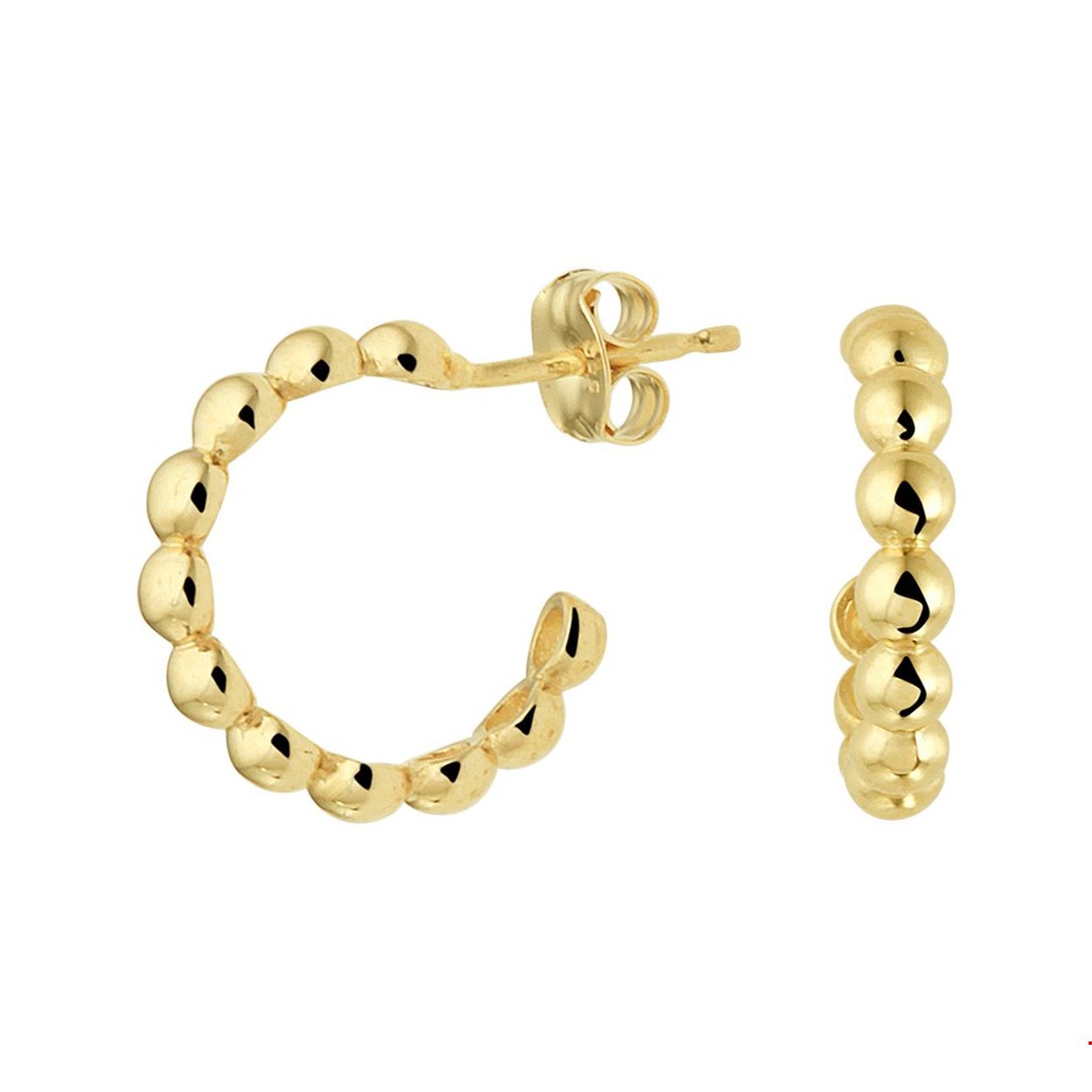 Klassieke 14k geelgouden stekeroorringen uitgevoerd met bolletjes. Door de eenvoud en het verfijnde ontwerp zijn deze stekeroorringen een ware eyecatcher.