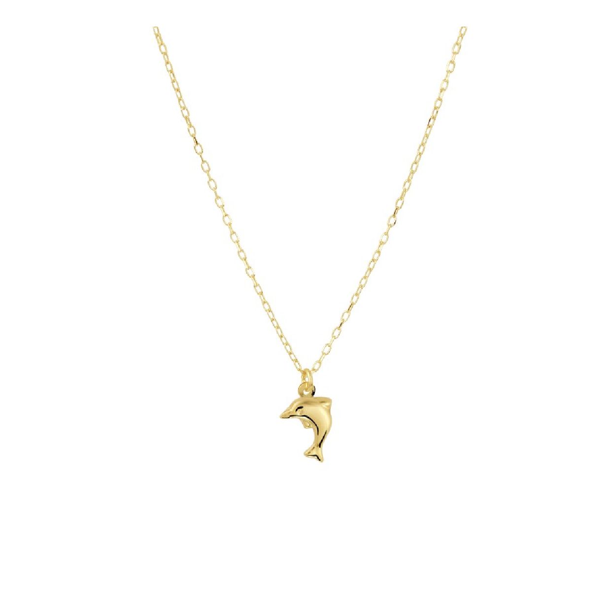 De collier is gemaakt van geelgoud en is goudkleurig. Het is een sieraad voor kinderen.