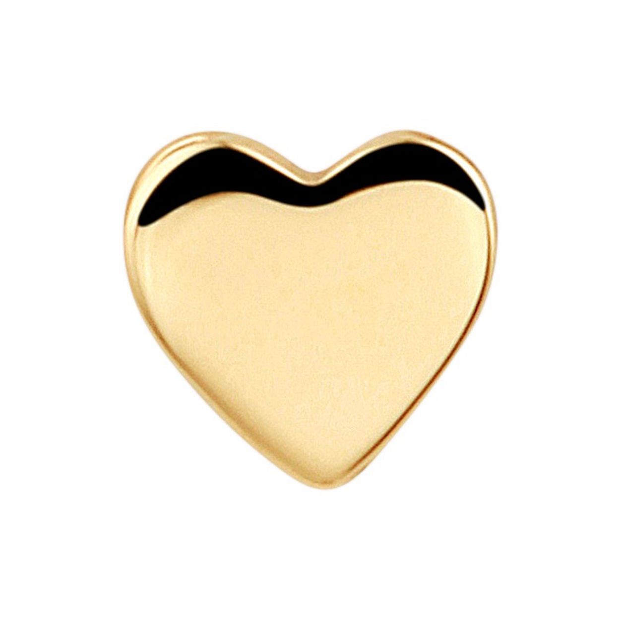 14k Geelgouden hanger uitgevoerd in de vorm van een hartje. Het hartje heeft een afmeting van 5x5.5mm.