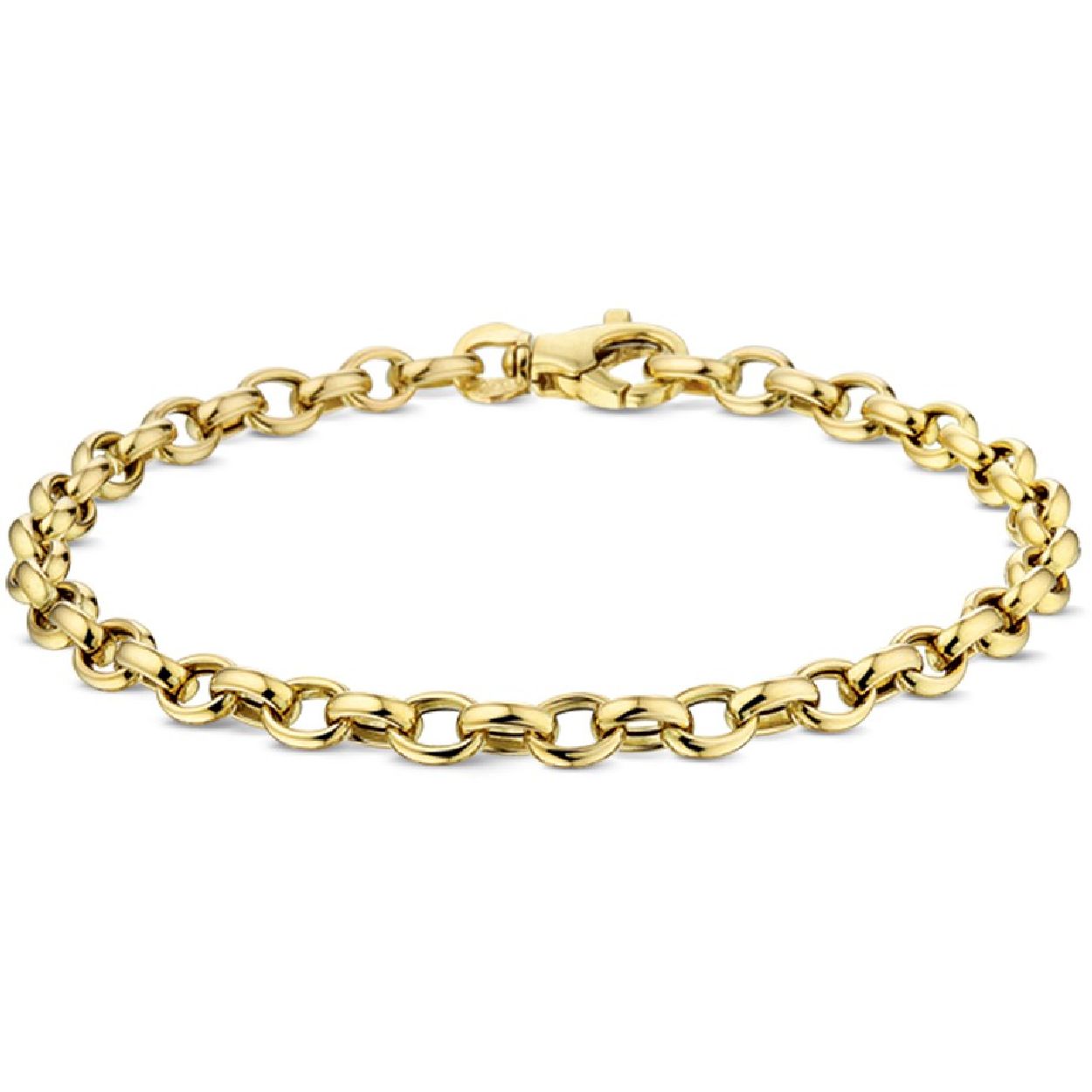 De armband is gemaakt van geelgoud en is kleurig. Het is een sieraad voor dames.