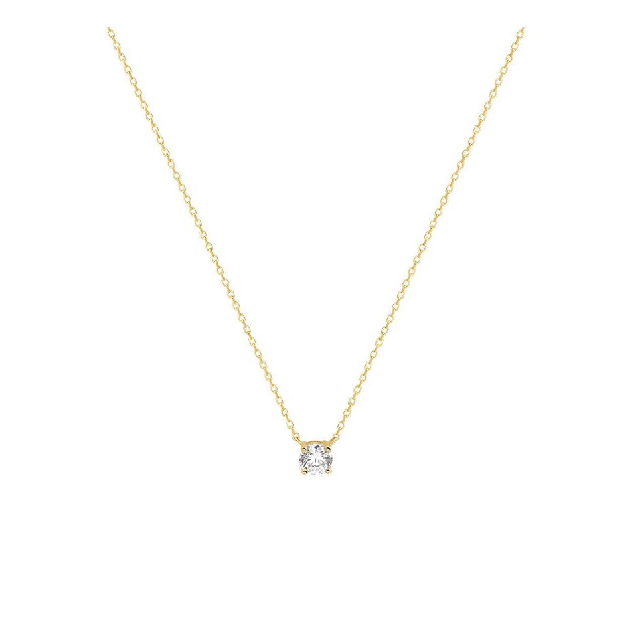 Geelgouden collier met zirkonia KA4022750