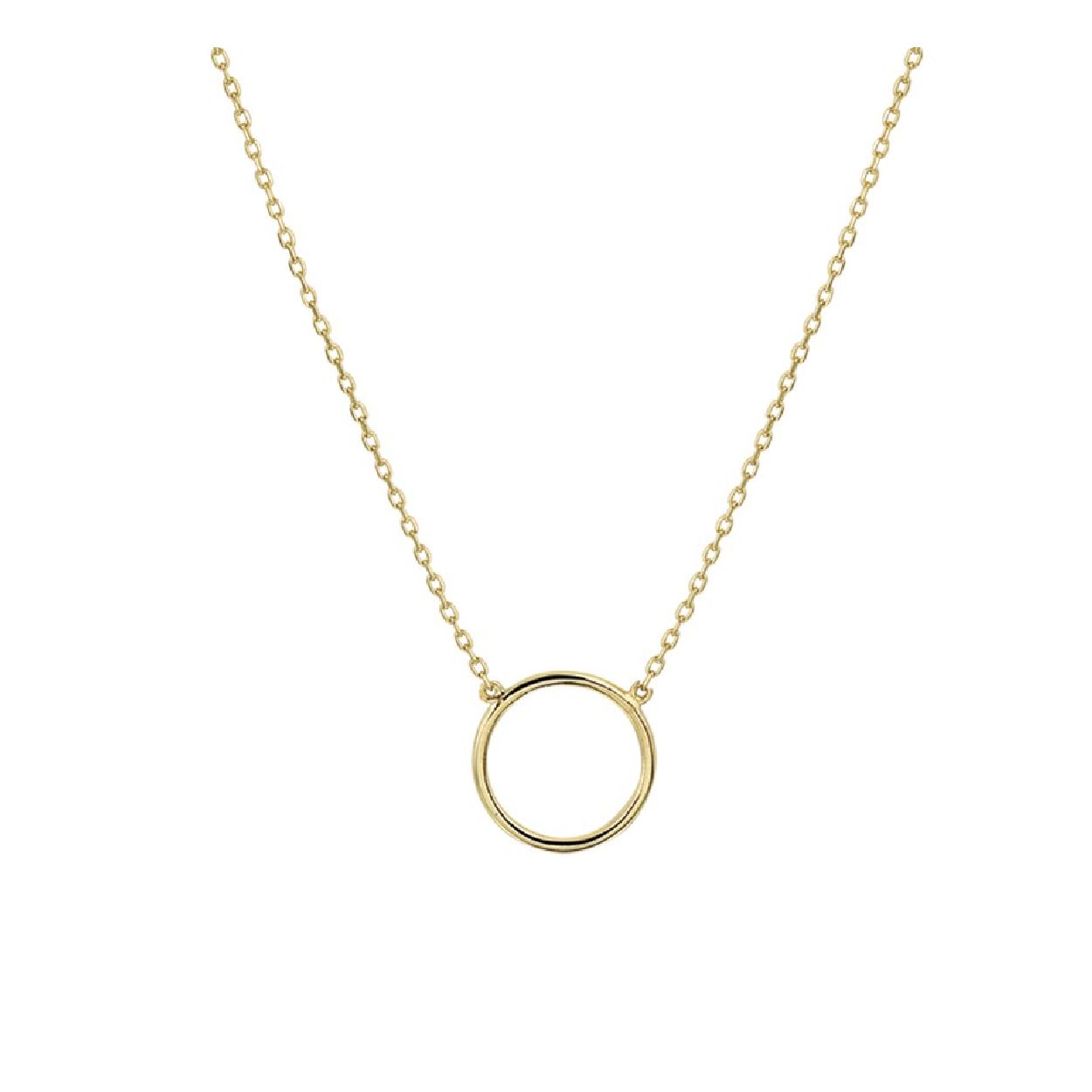 De collier is gemaakt van geelgoud en is goudkleurig. Het is een sieraad voor dames.