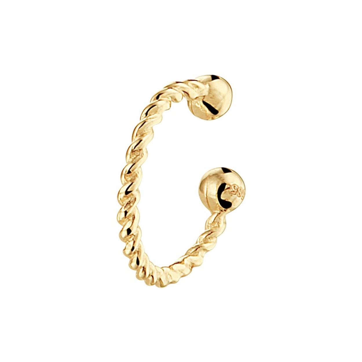 14k Geelgouden earcuff gedraaid. De earcuff heeft een afmeting van 8x2mm en wordt per stuk verkocht.