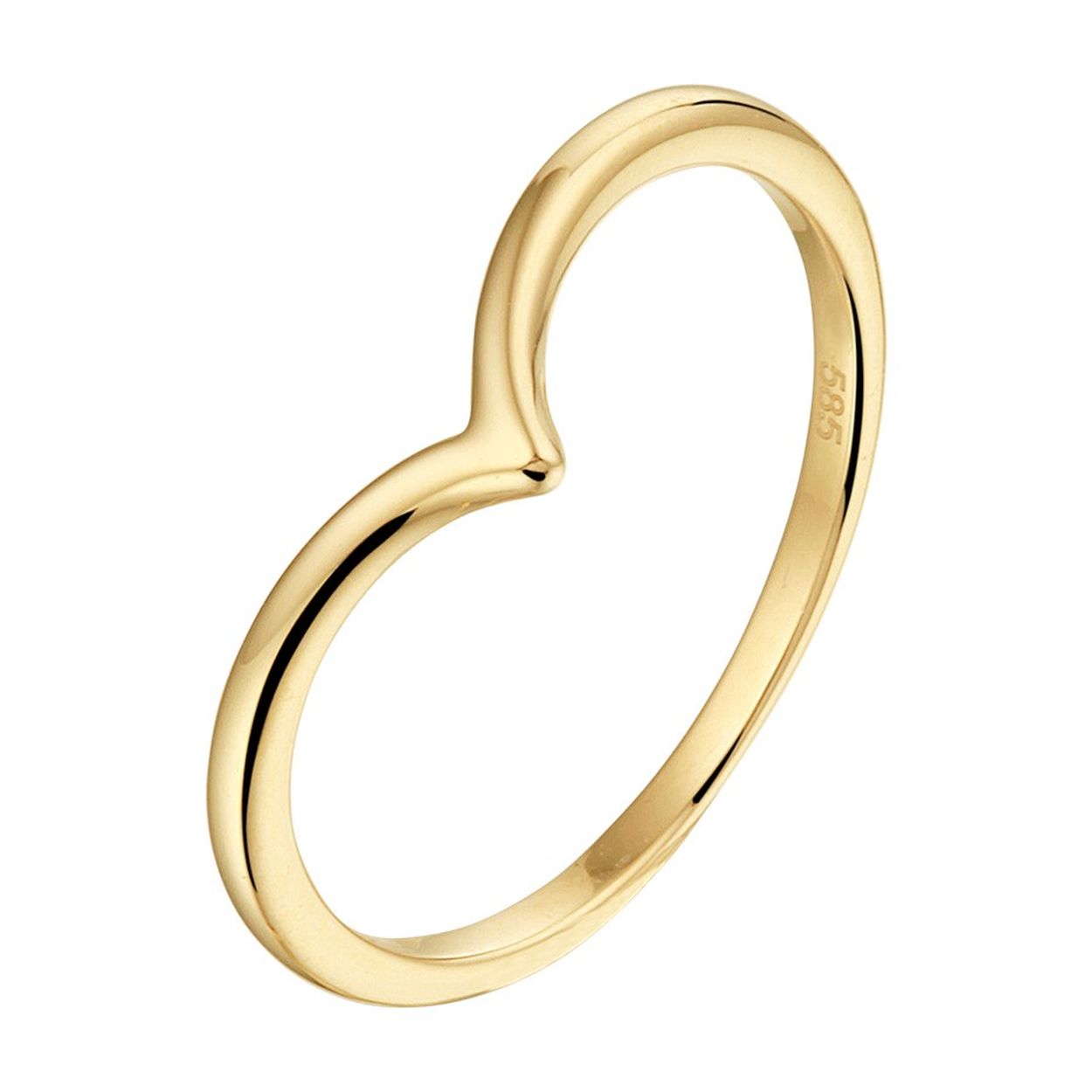 14k Geelgouden ring. De ring heeft een breedte van 6mm.