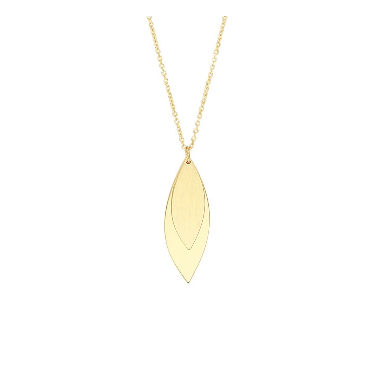 14k Geelgouden anker collier met twee hangers van 19x6.5mm en 26x9mm. Het collier heeft draaglengtes van 41, 43 en 45cm en is uitgevoerd met een stevige karabijn sluiting.