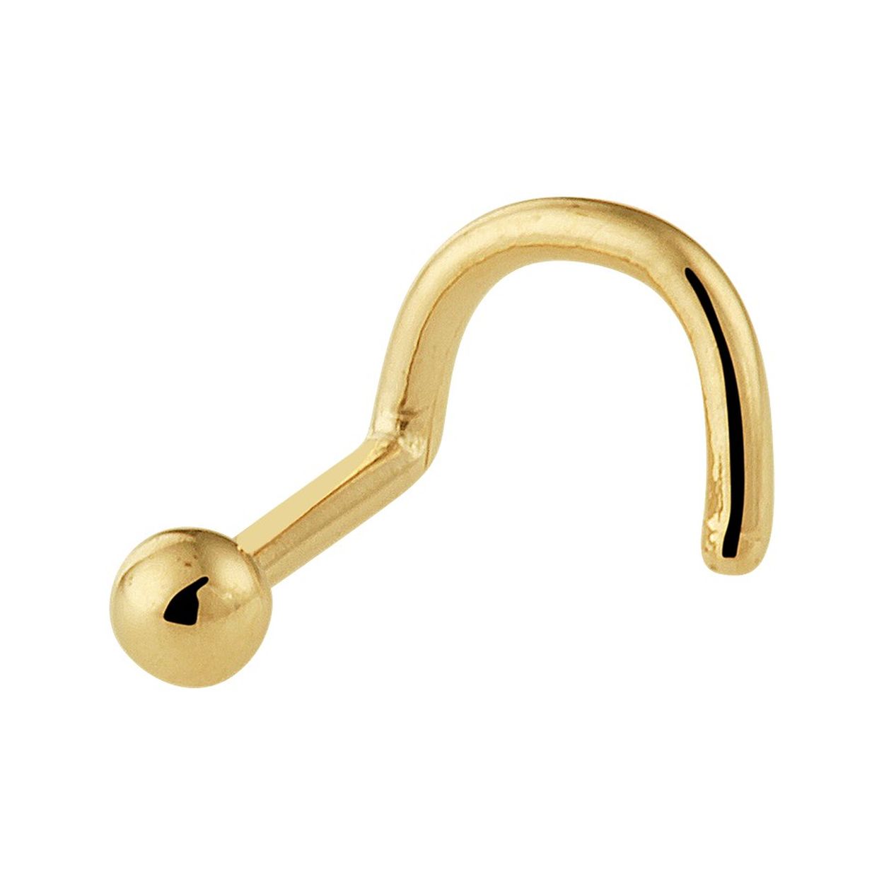 14k Geelgouden neusknopje uitgevoerd met een bolletje. Het neusknopje heeft een diameter van 2mm.