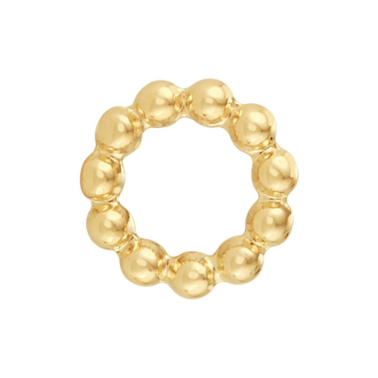 14k Geelgouden ronde hanger uitgevoerd met bolletjes. De hanger heeft een diameter van 7mm.
