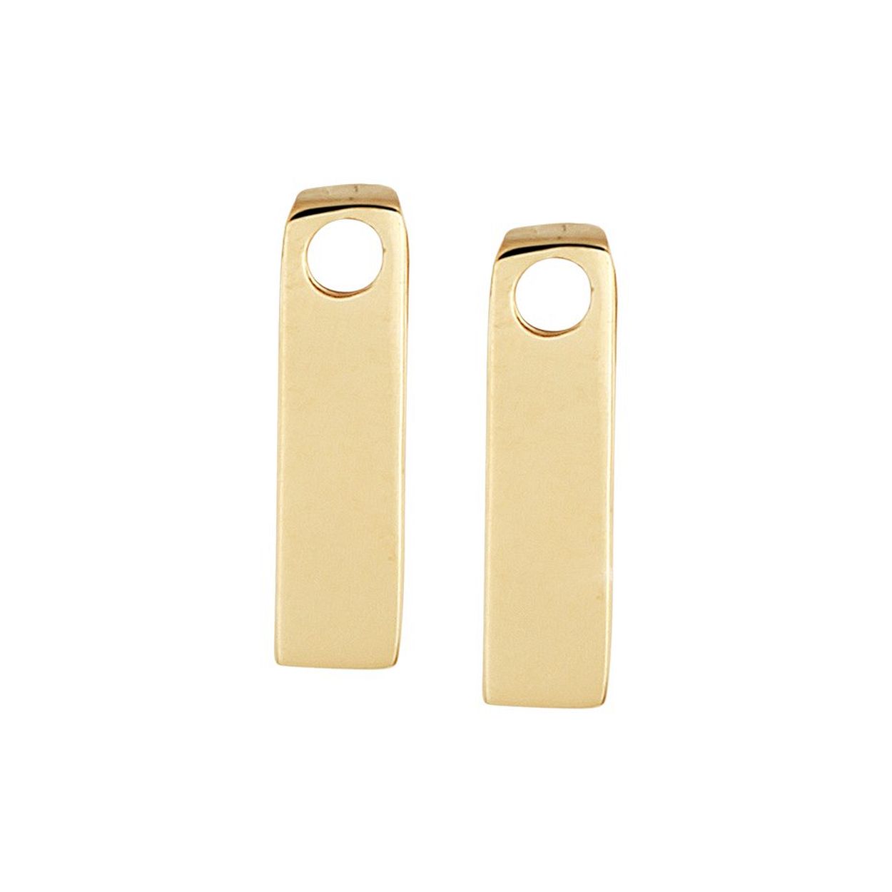 14k Geelgouden oorringhangers. De oorringhangers hebben een afmeting van 9x2.5mm.