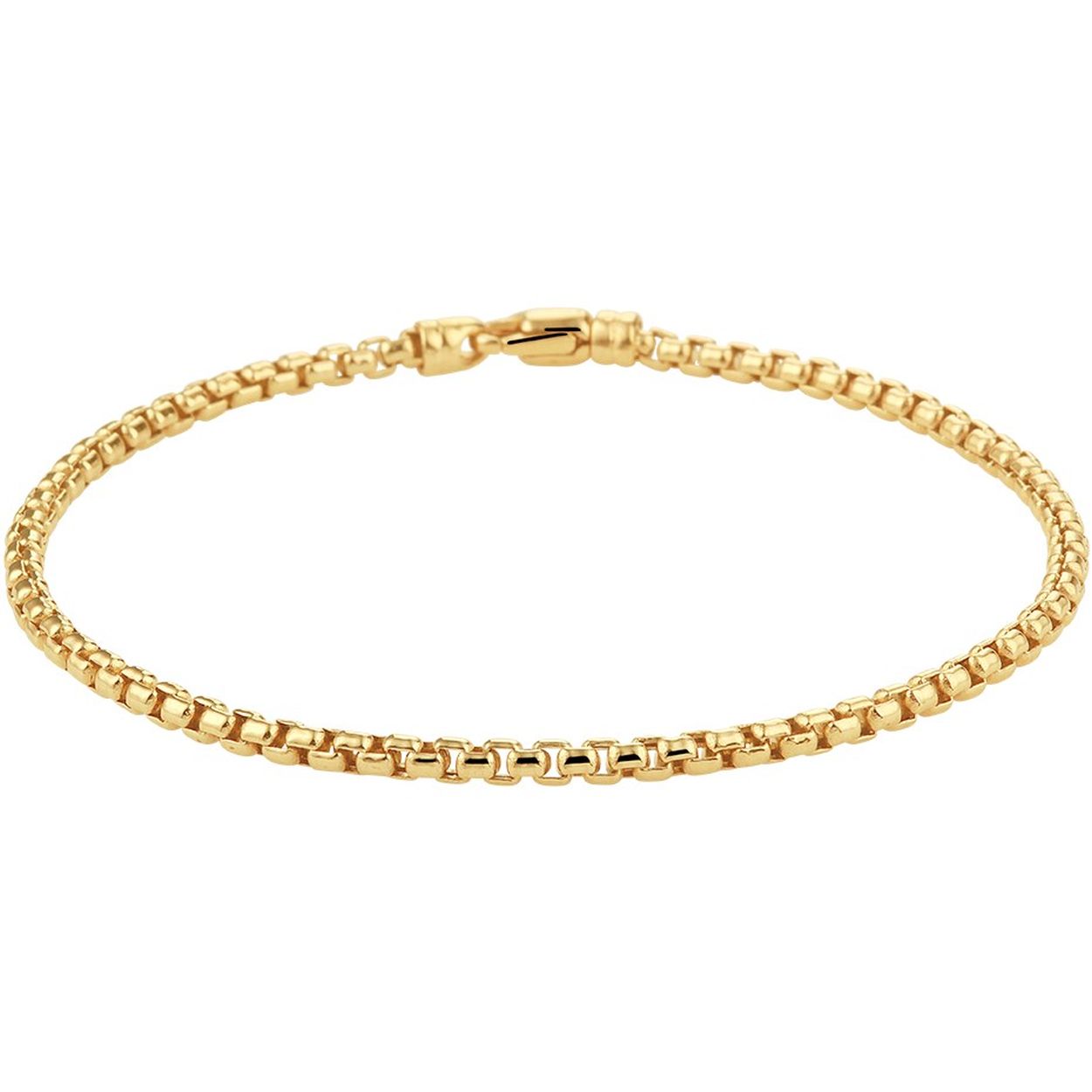 14k Geelgouden armband uitgevoerd met een venetiaanse schakel met een breedte van 2.5mm. De armband heeft een draaglengte van 19cm en een stevige karabijn sluiting.