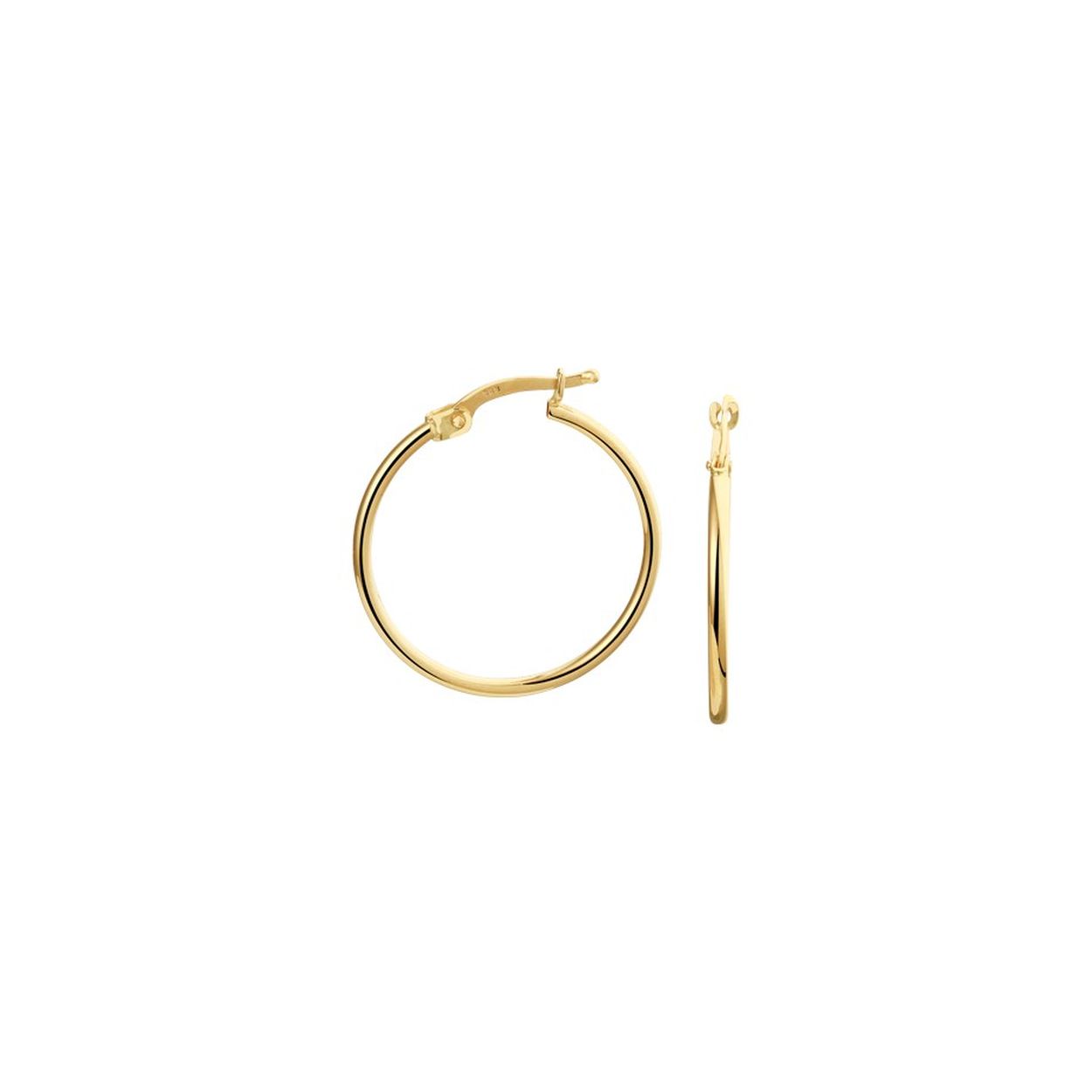 14k Geelgouden oorringen. De oorringen hebben een afmeting van 23x1.5mm.