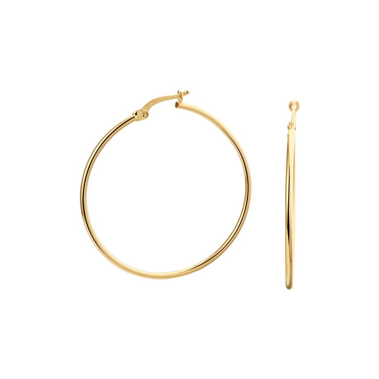 14k Geelgouden oorringen. De oorringen hebben een afmeting van 38x1.5mm.