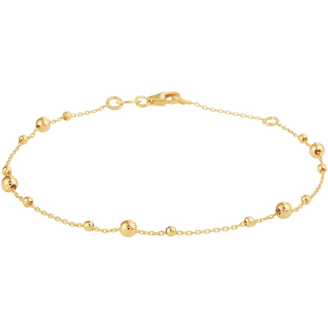 14k Geelgouden armband uitgevoerd met bolletjes van 2 en 3mm. De armband heeft draaglengtes van 16.5 en 18.5cm en een stevige karabijn sluiting.