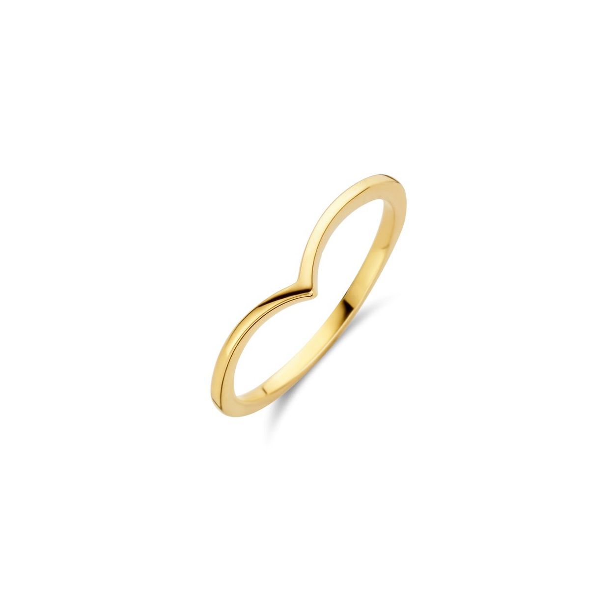 14k Geelgouden ring. De ring heeft een breedte van 4mm.