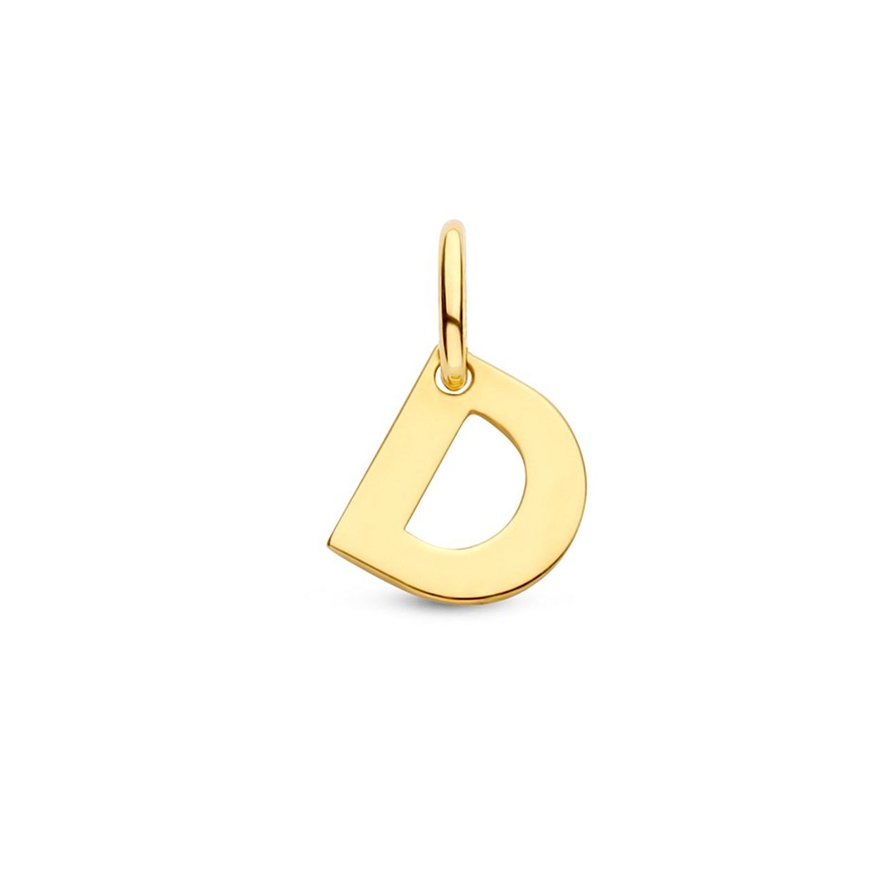 Geelgouden hanger uitgevoerd in een letter.