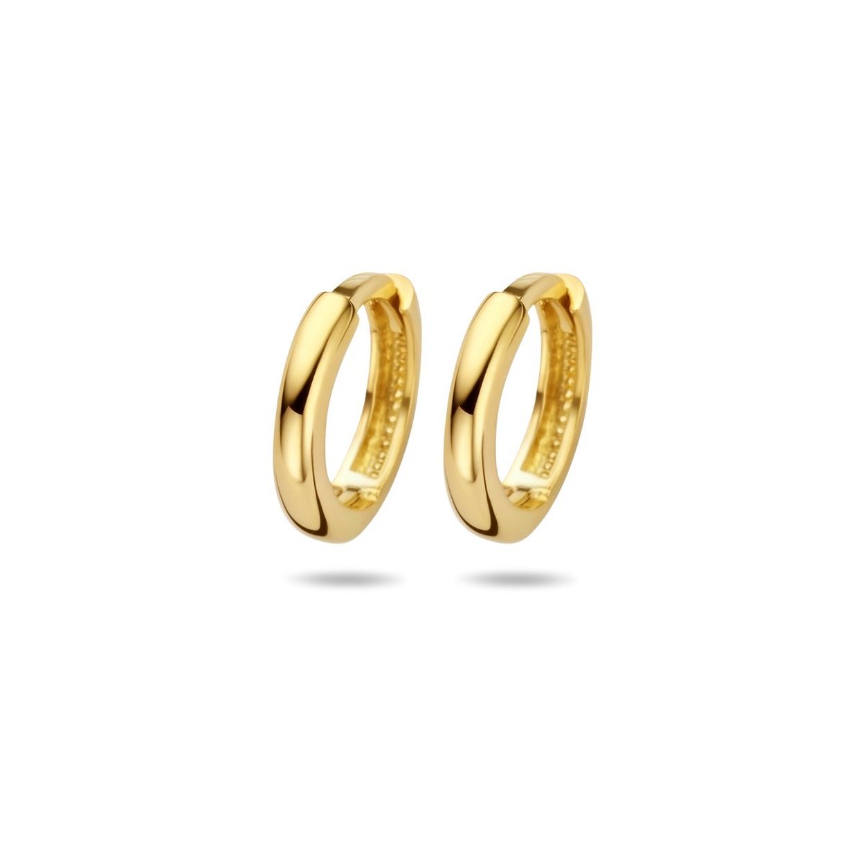 14k Geelgouden klapoorringen. De oorringen hebben een afmeting van 10.5x2mm.