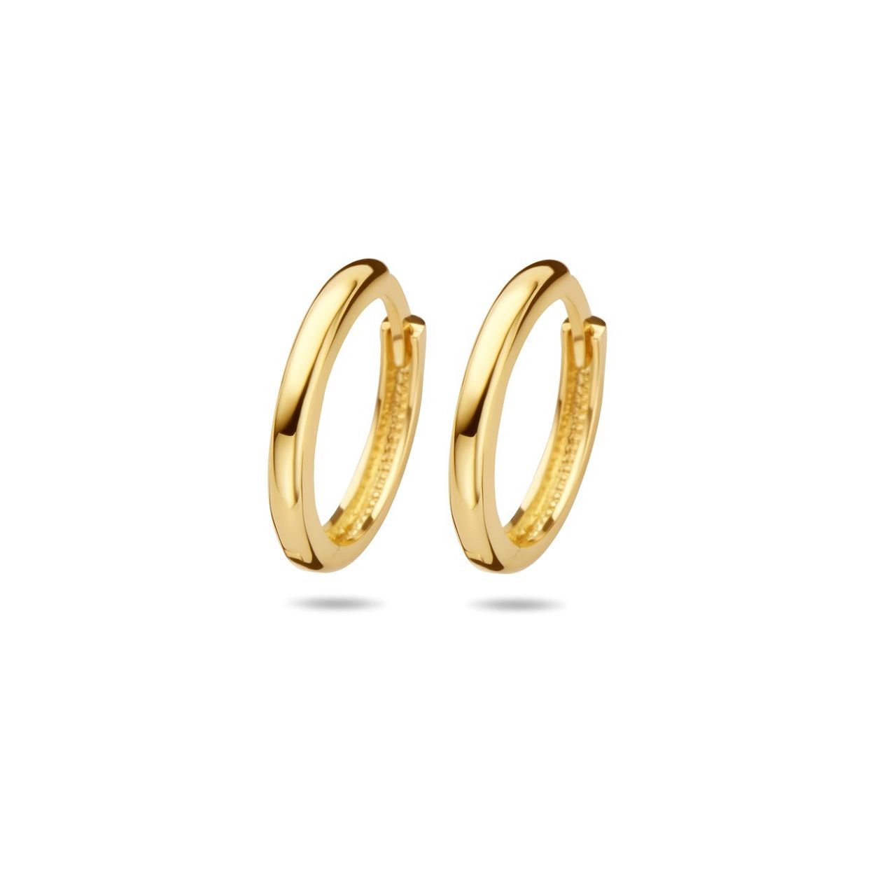 14k Geelgouden klapoorringen. De oorringen hebben een afmeting van 14x2mm.