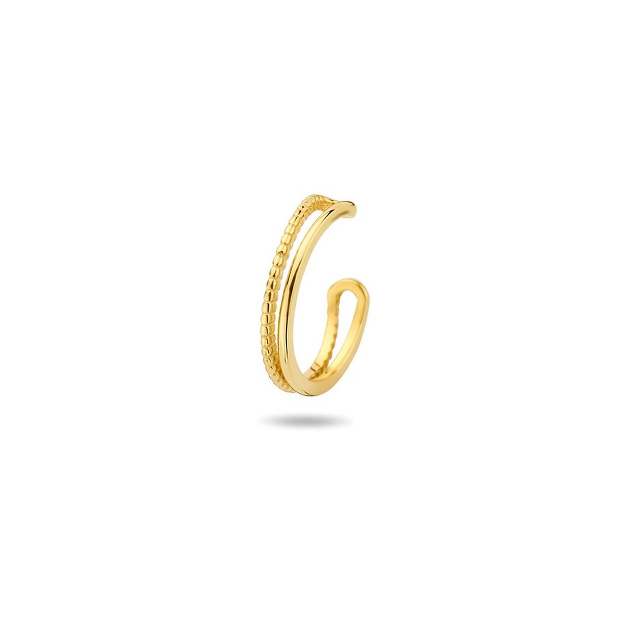 14k Geelgouden earcuff. De earcuff heeft een afmeting van 12x2.5mm en wordt per stuk verkocht.